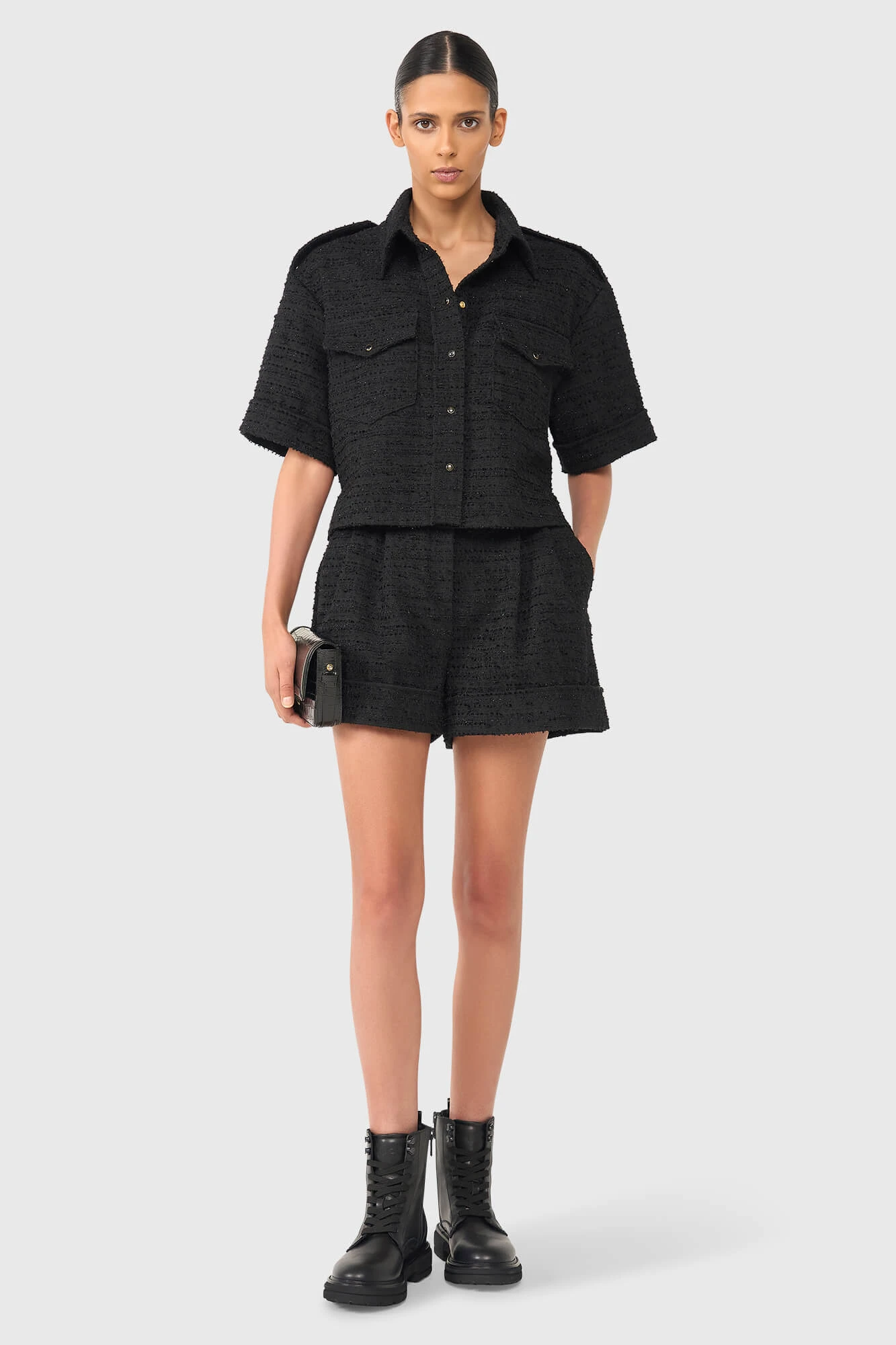 Spike Zwart Tweed Lurex