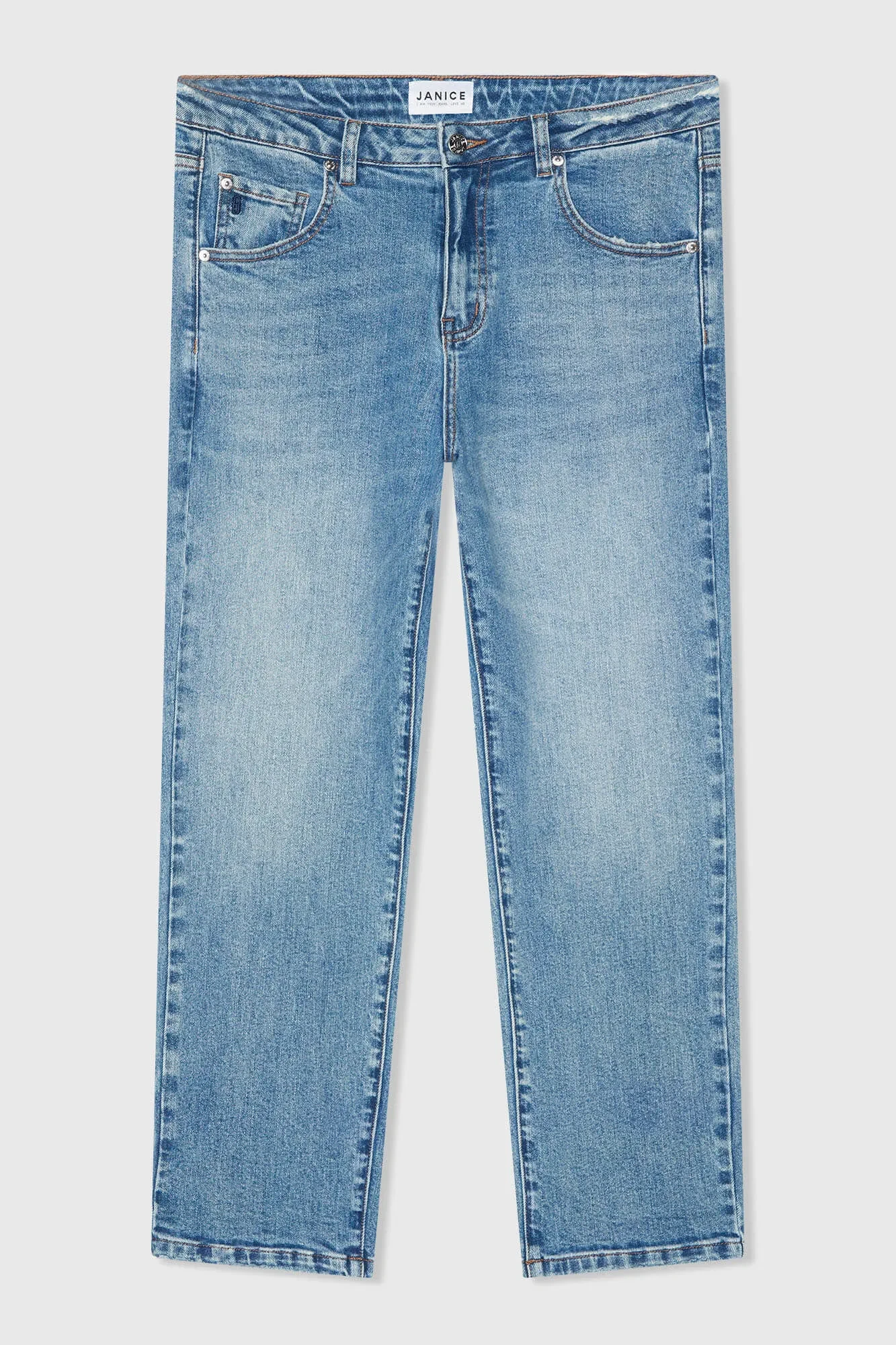 Boyfriend Jeans Dames Mid Rise Blauw 379 Bailey