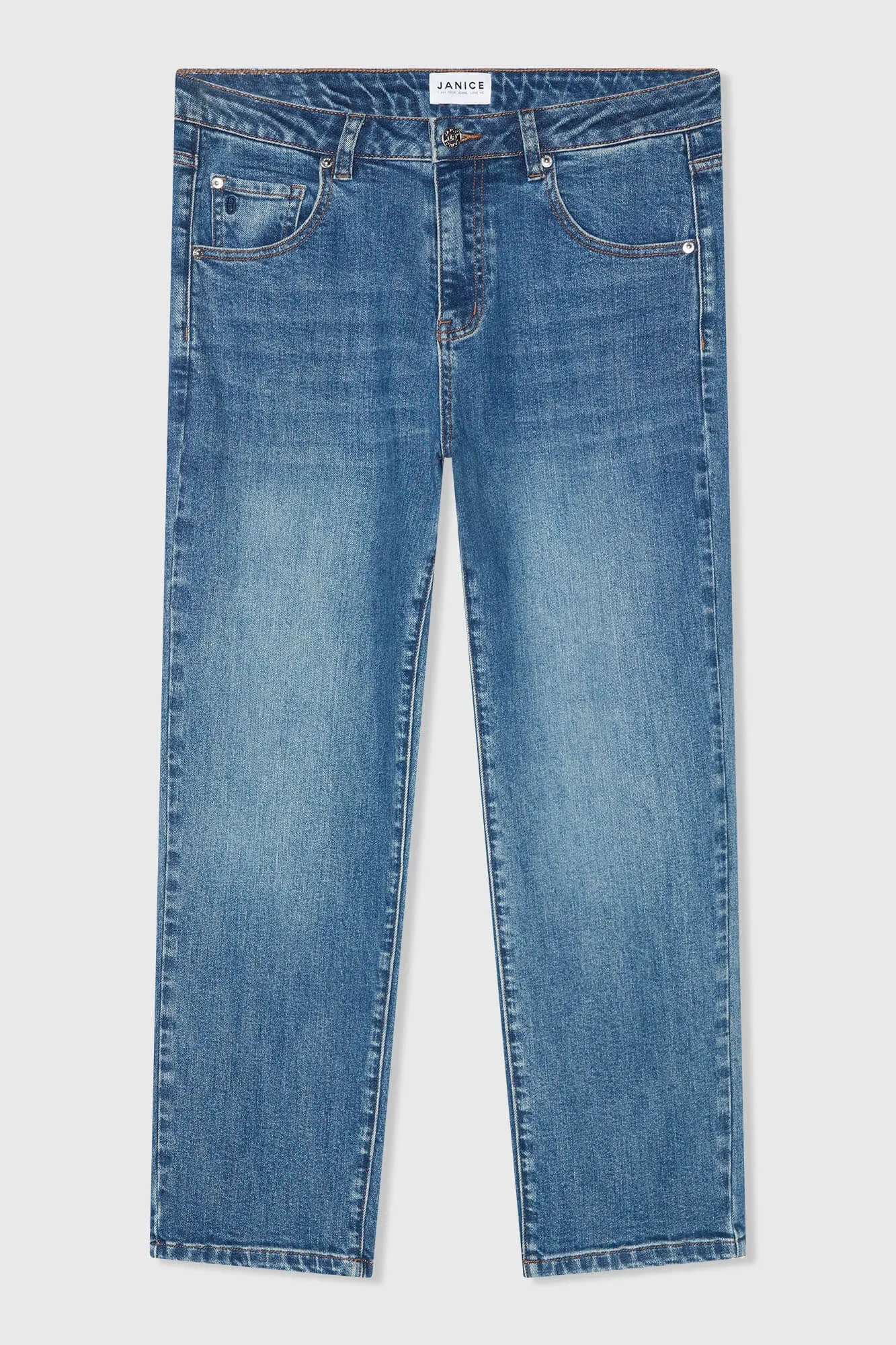 Boyfriend Jeans Dames Mid Rise Blauw 932 Bailey