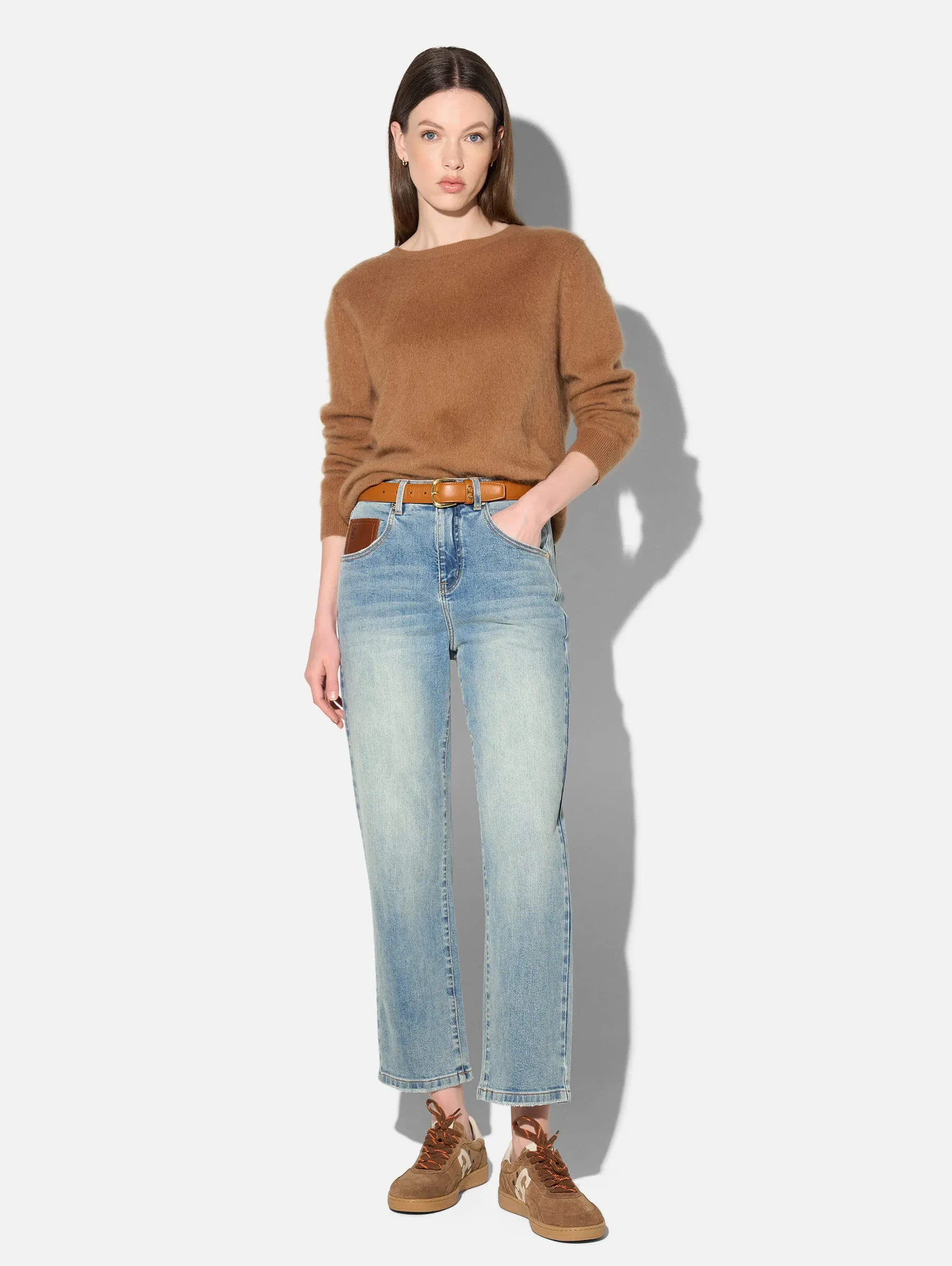 Boyfriend Jeans Dames Mid Rise Blauw Bailey 114