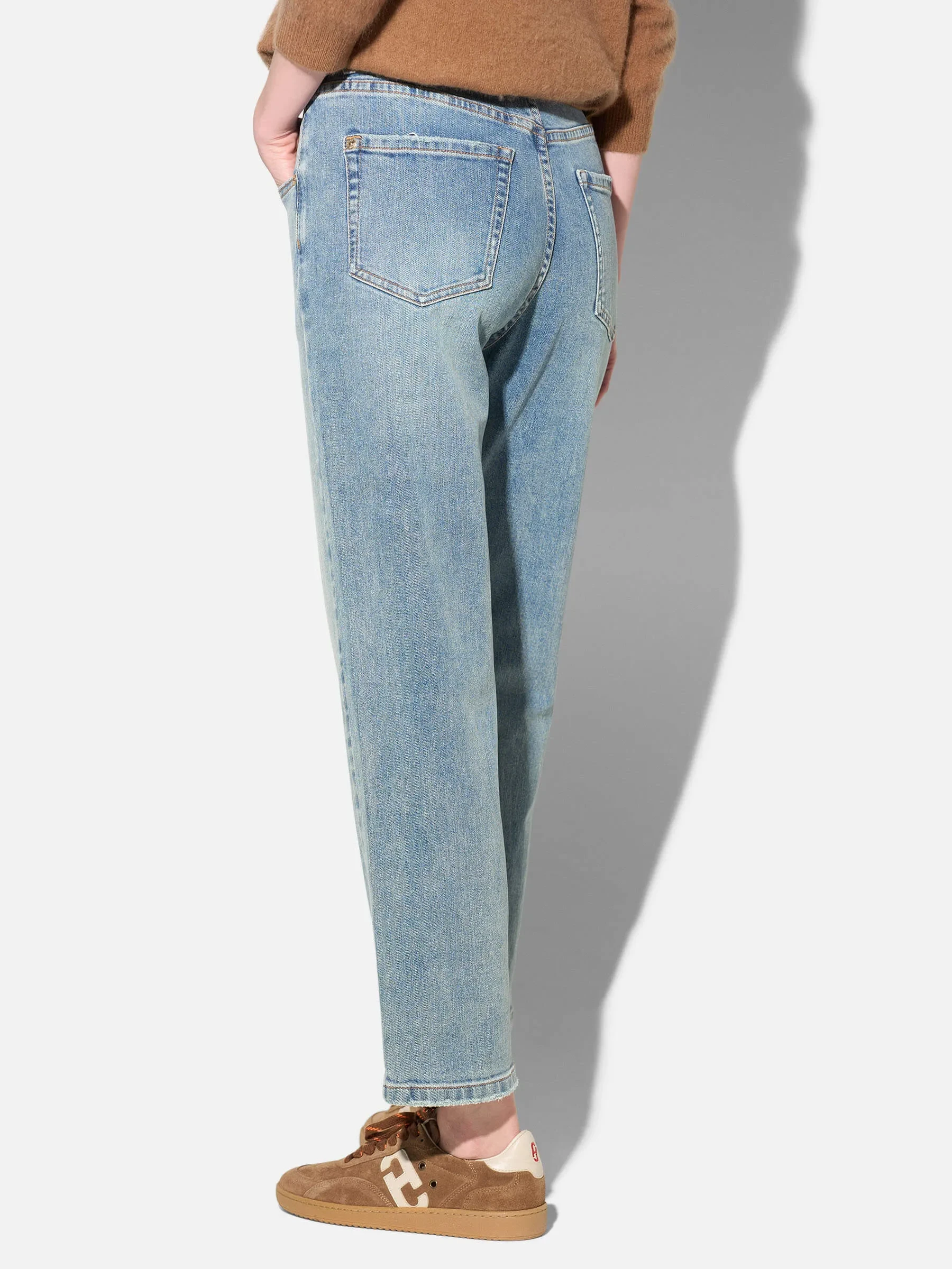 Boyfriend Jeans Dames Mid Rise Blauw Bailey 114