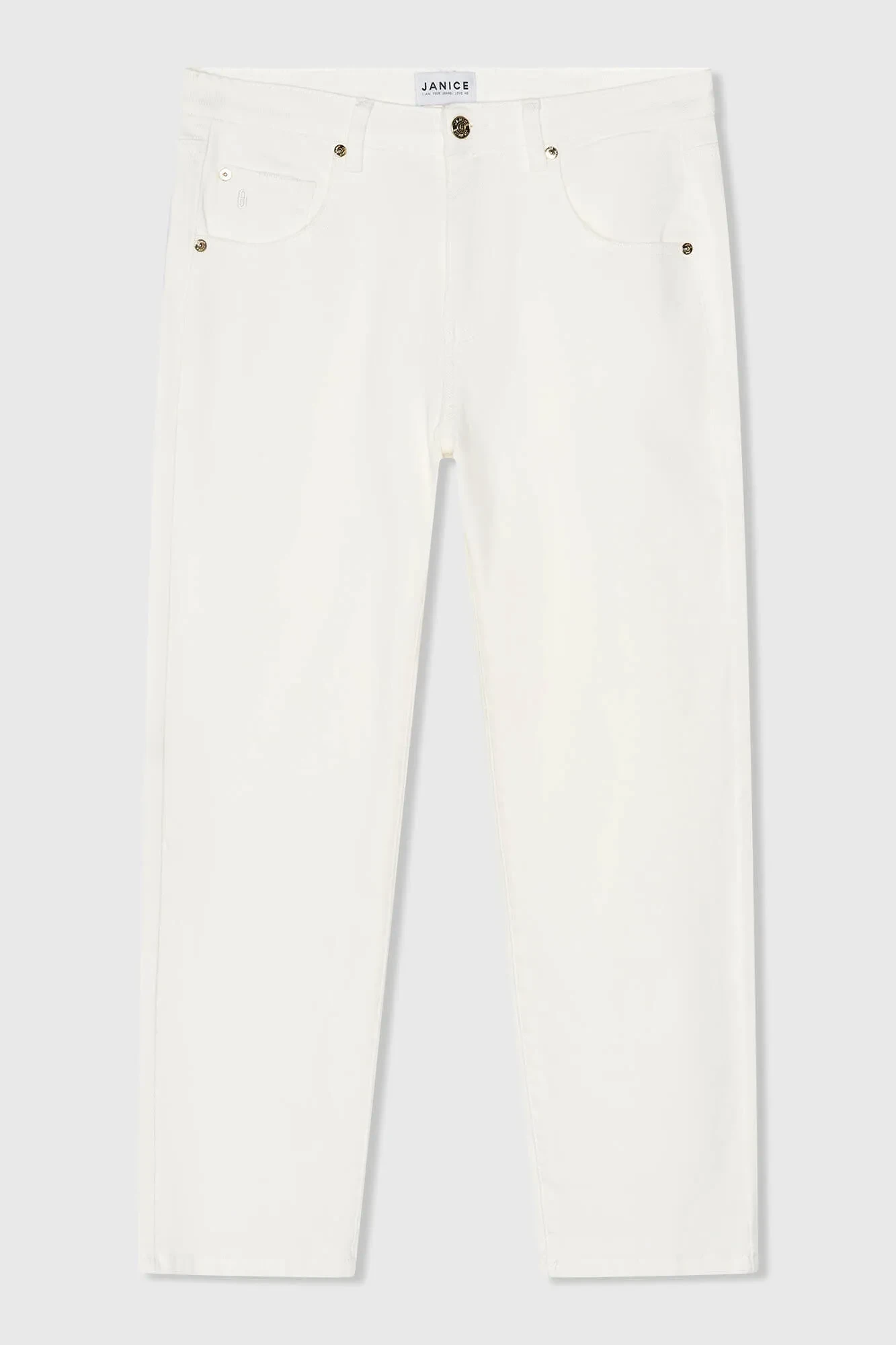 Boyfriend Jeans Dames Mid Rise Stretch Bailey Wit 183