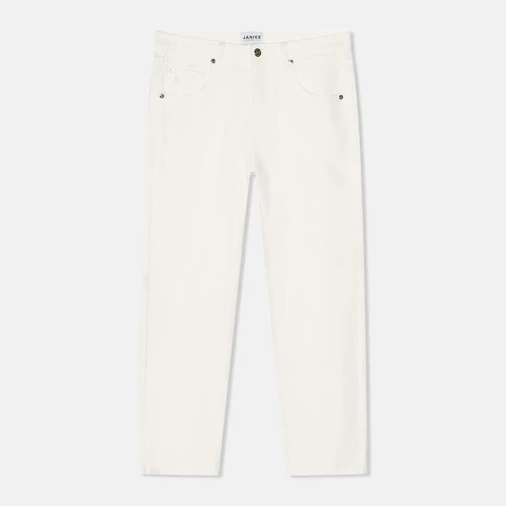 Boyfriend Jeans Dames Mid Rise Stretch Bailey Wit 183