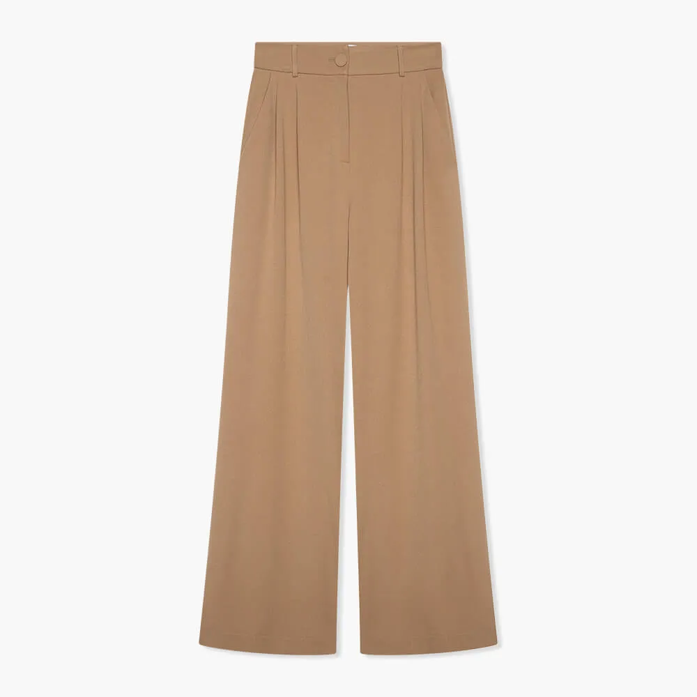 Broek Dames Wijde Pijp Dollar Beige