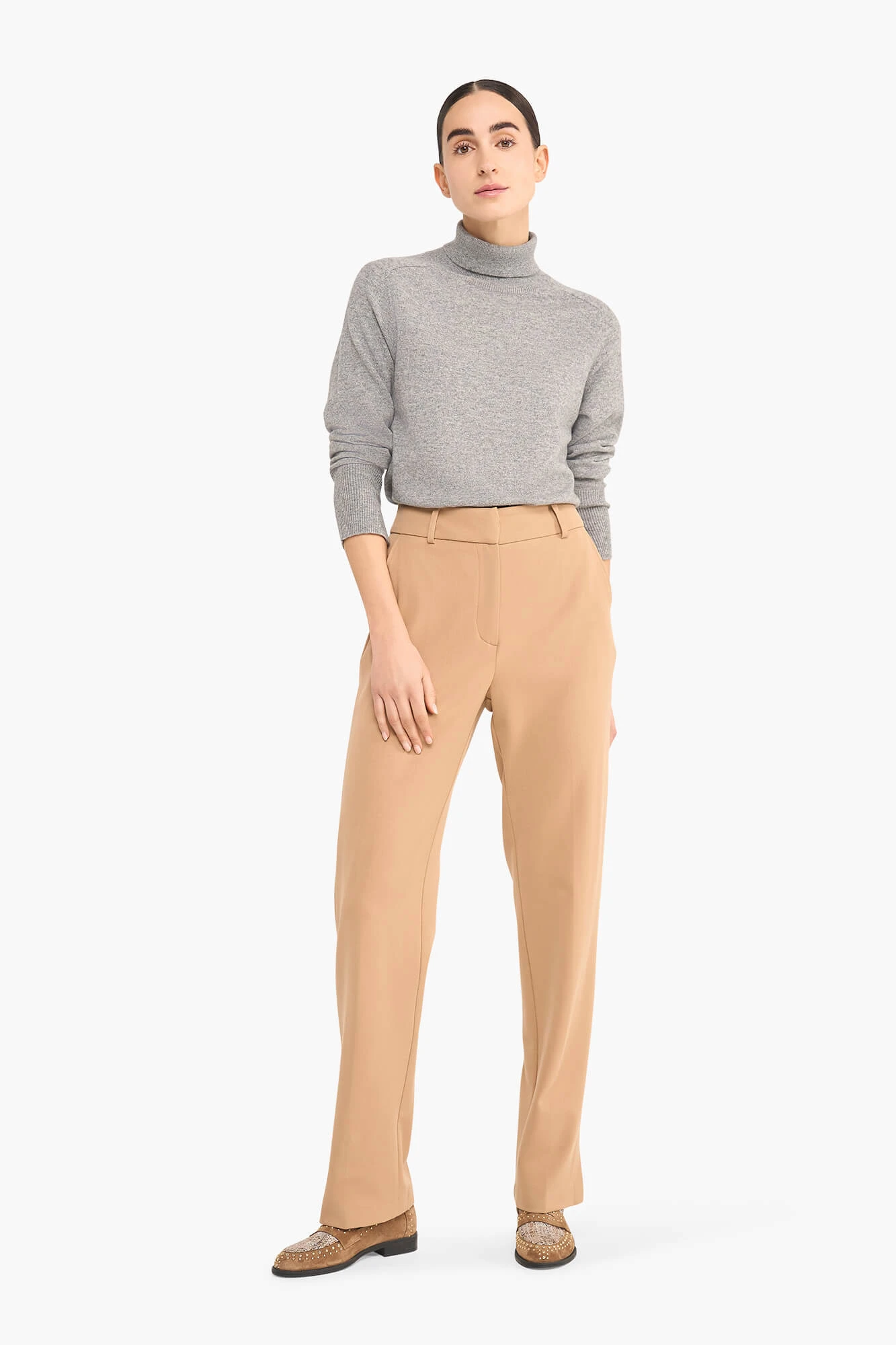 Broek Dames Splitje Marc Beige