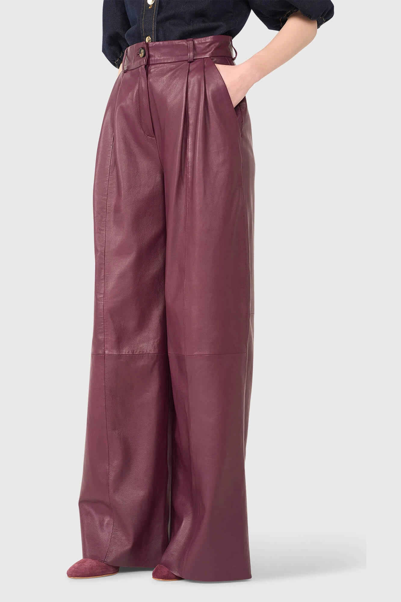 Dollar Burgundy Leer