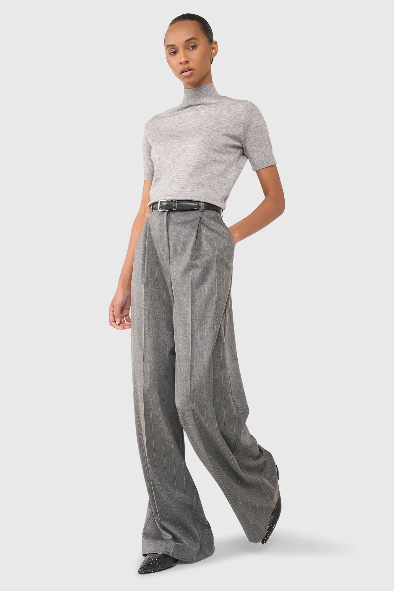 Mel Grijs Streep Lurex