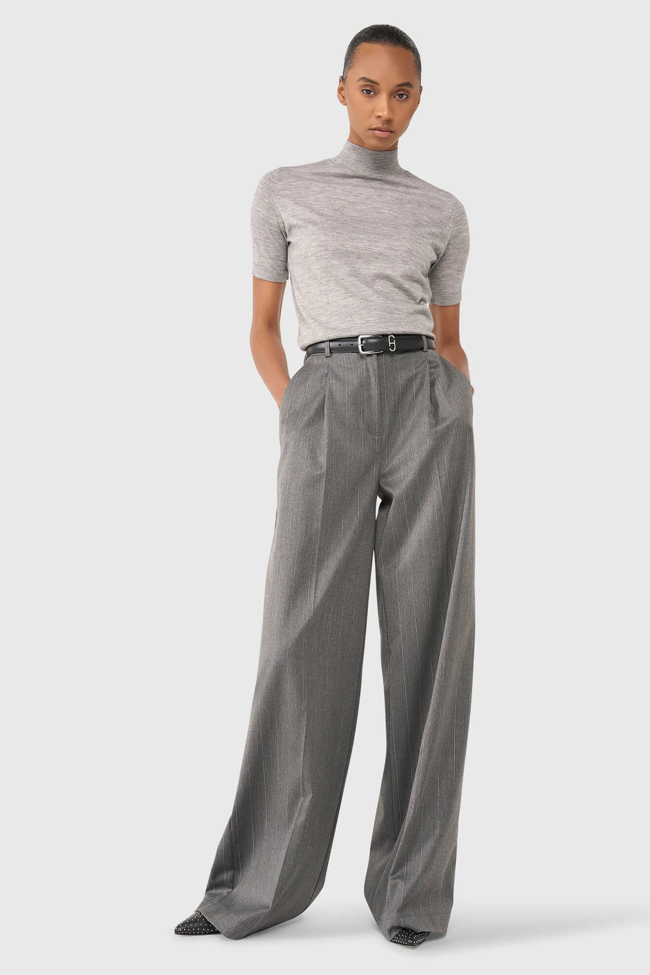 Mel Grijs Streep Lurex
