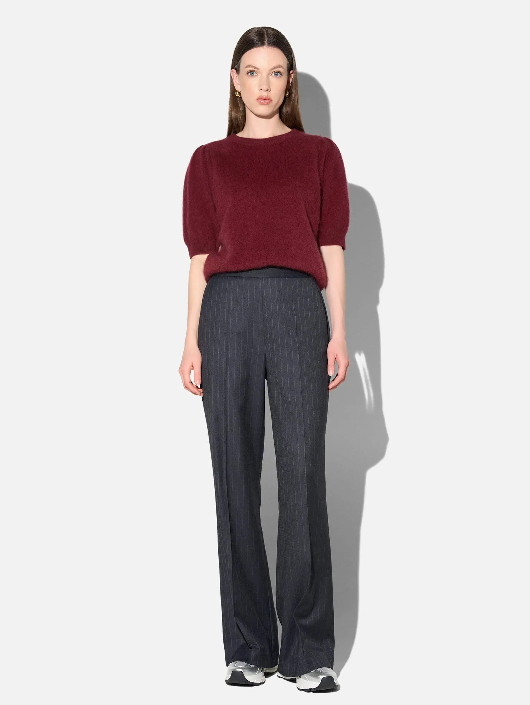 Broek Dames Rechte Pijp Blauw Krijtstreep Pete