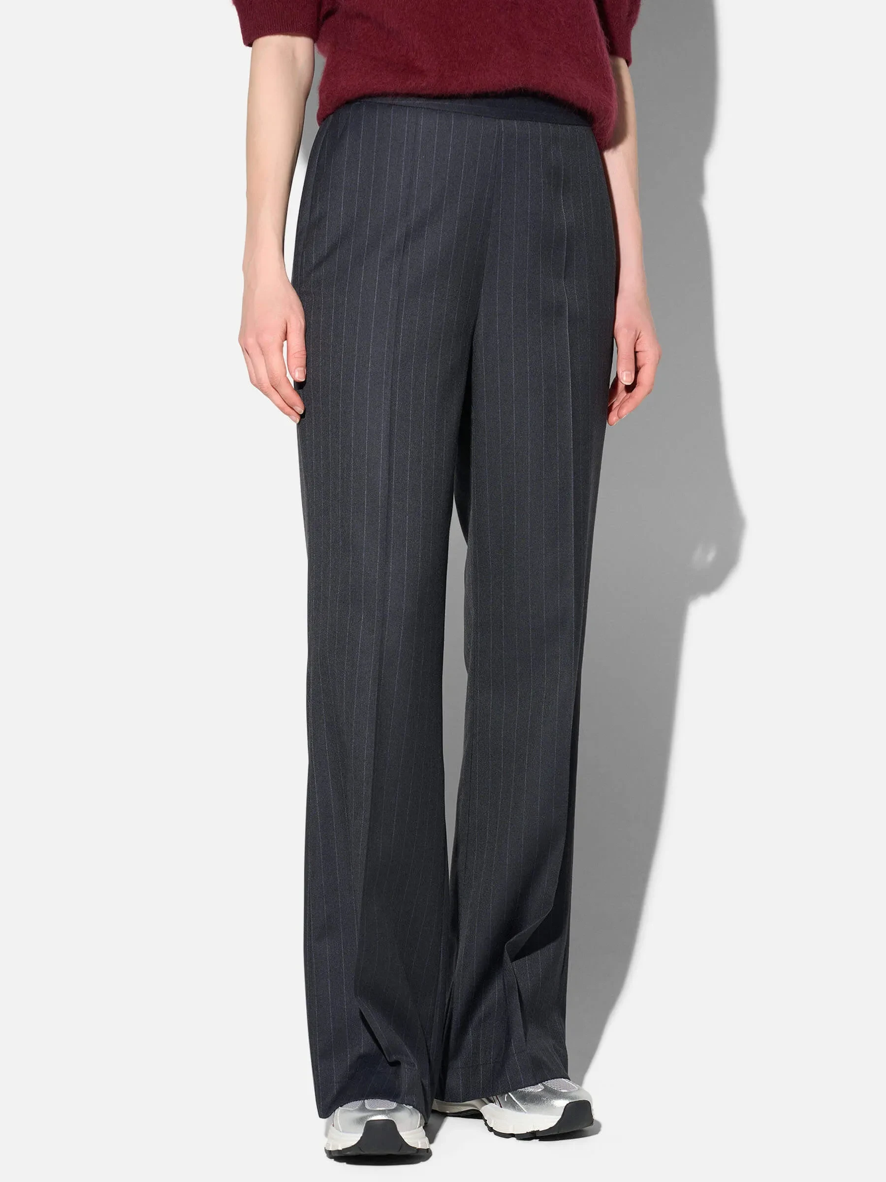 Broek Dames Rechte Pijp Blauw Krijtstreep Pete