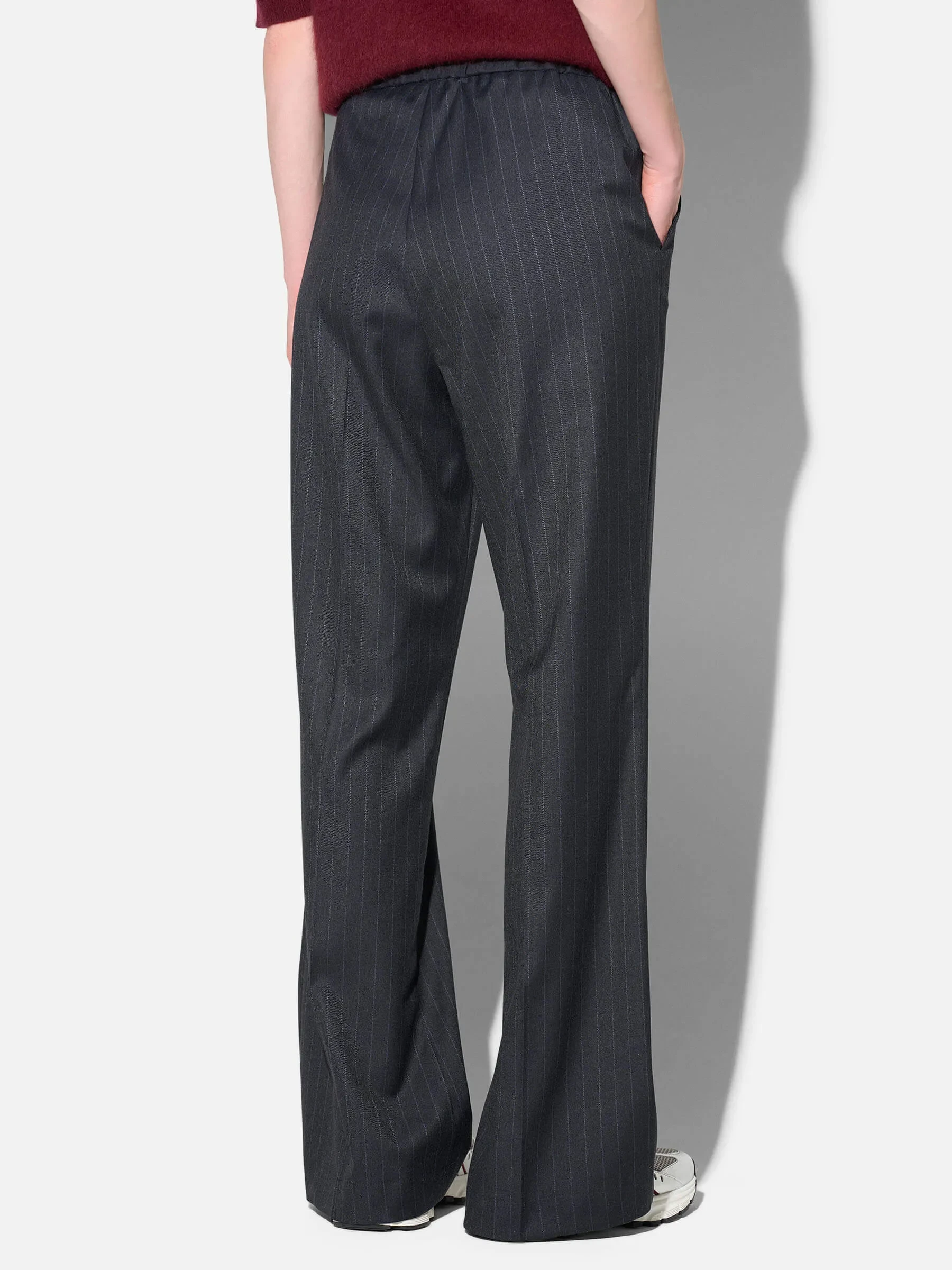 Broek Dames Rechte Pijp Blauw Krijtstreep Pete