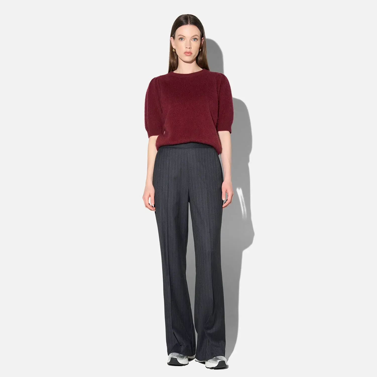 Broek Dames Rechte Pijp Blauw Krijtstreep Pete