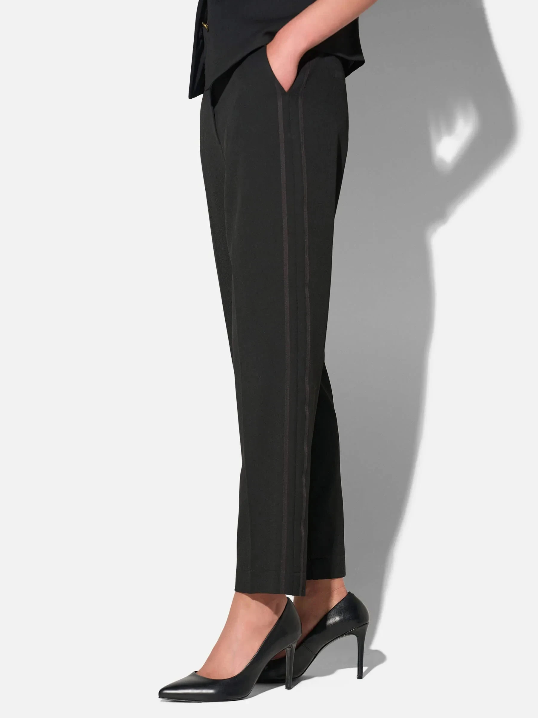 Broek Dames Rechte Pijp Cropped Zwart Sean