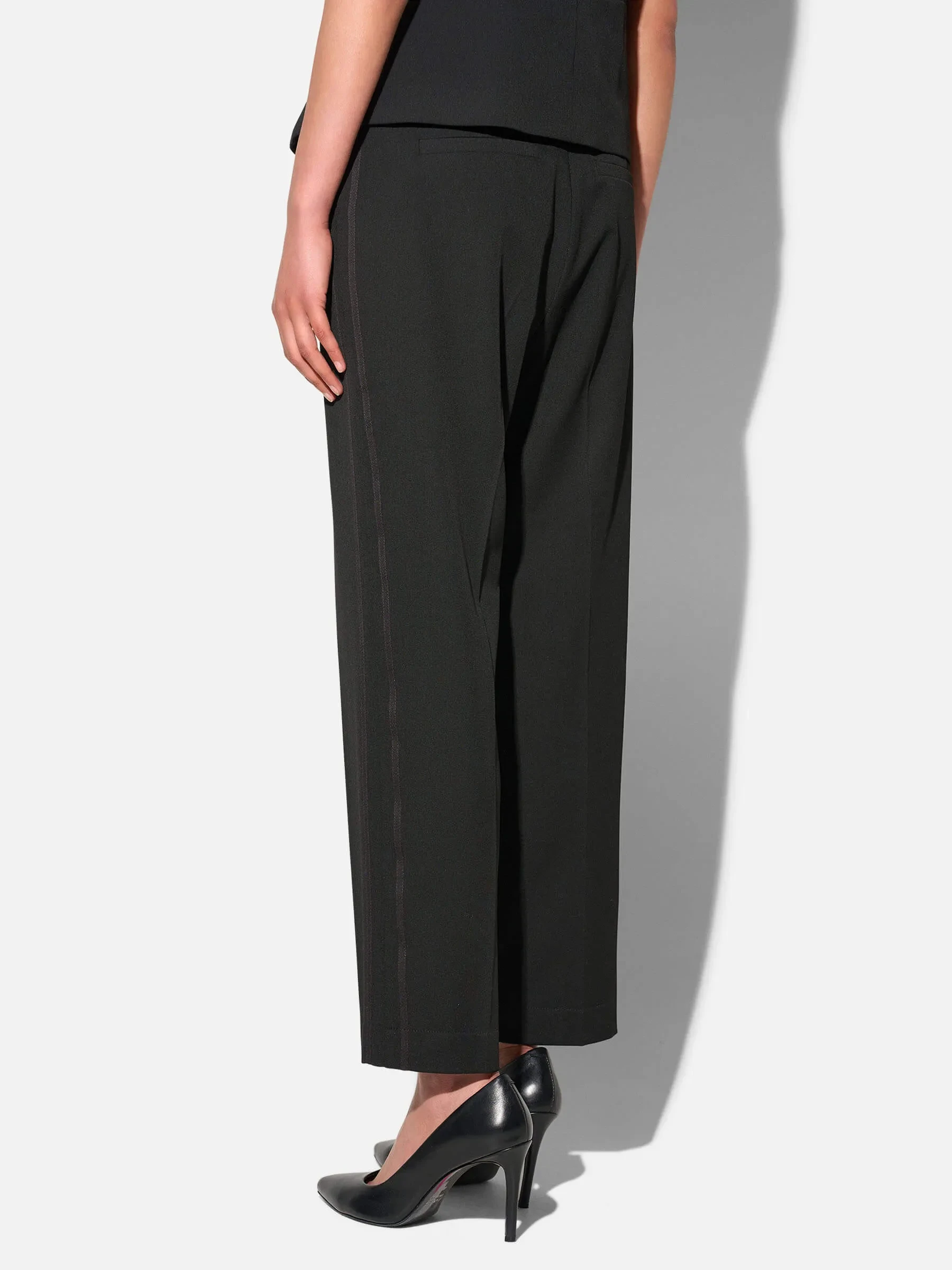 Broek Dames Rechte Pijp Cropped Zwart Sean