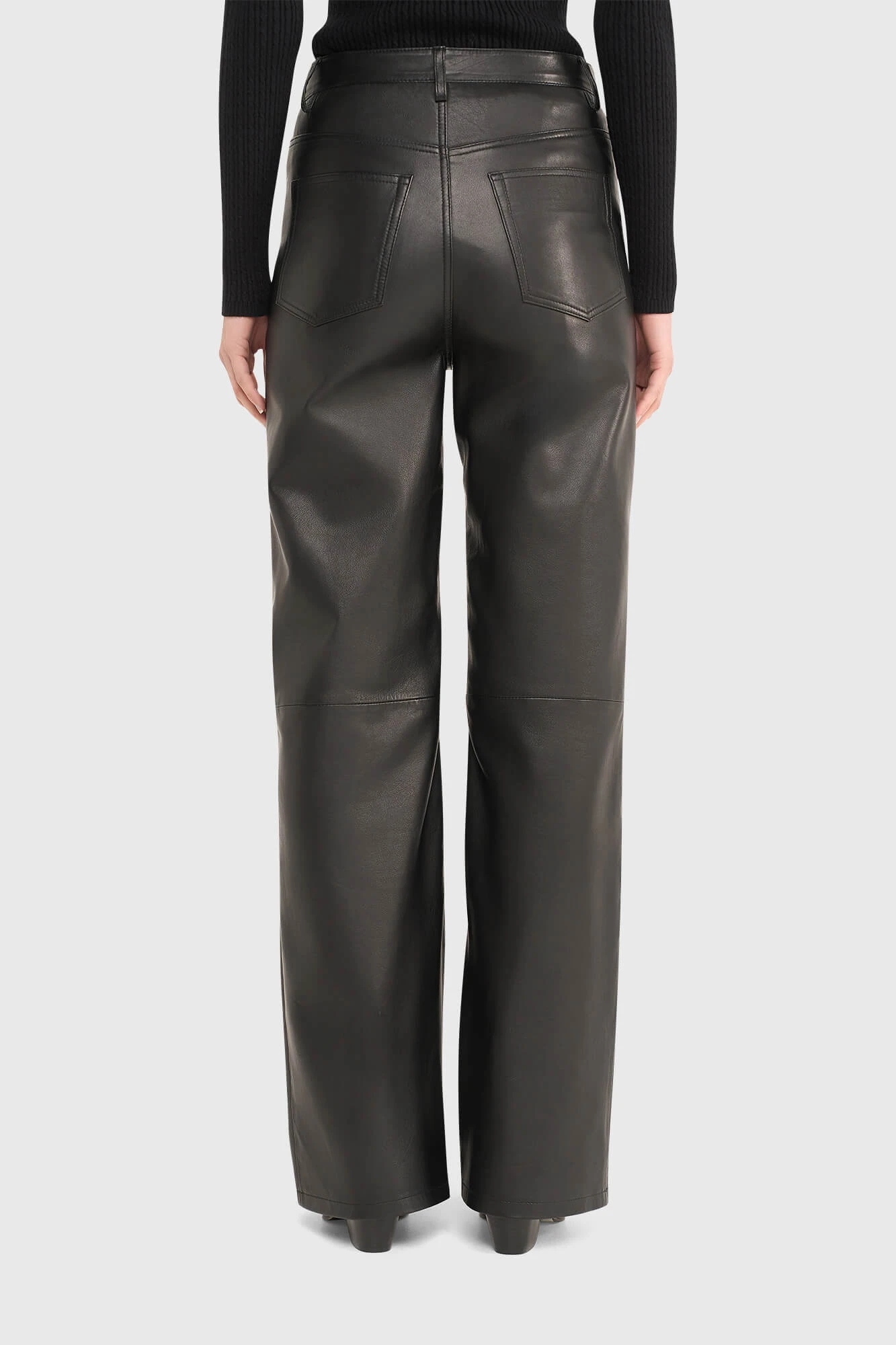 Leren Broek Dames Rechte Pijp Jason Zwart