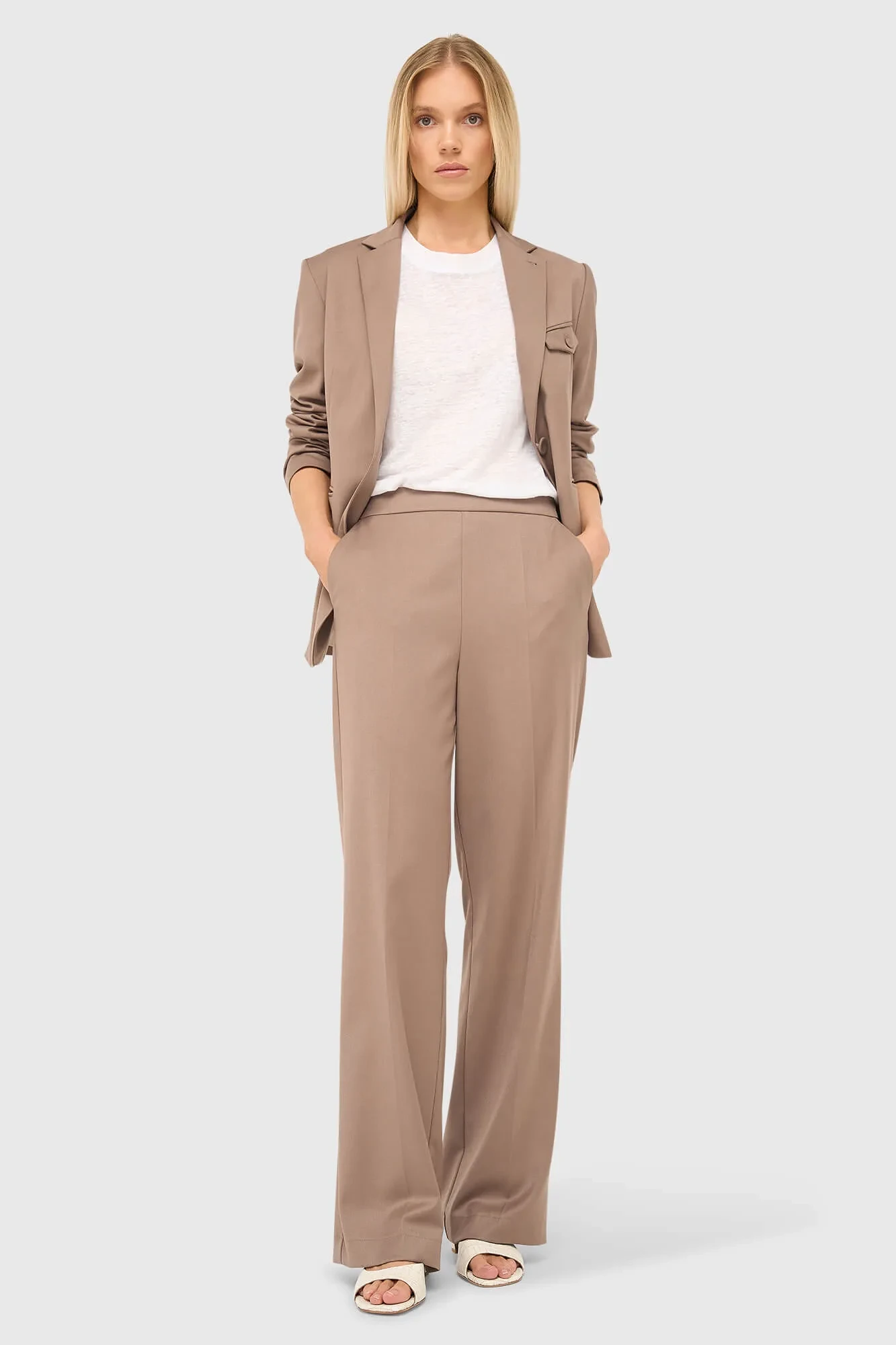 Broek Dames Wijde Pijp Bruin Pete