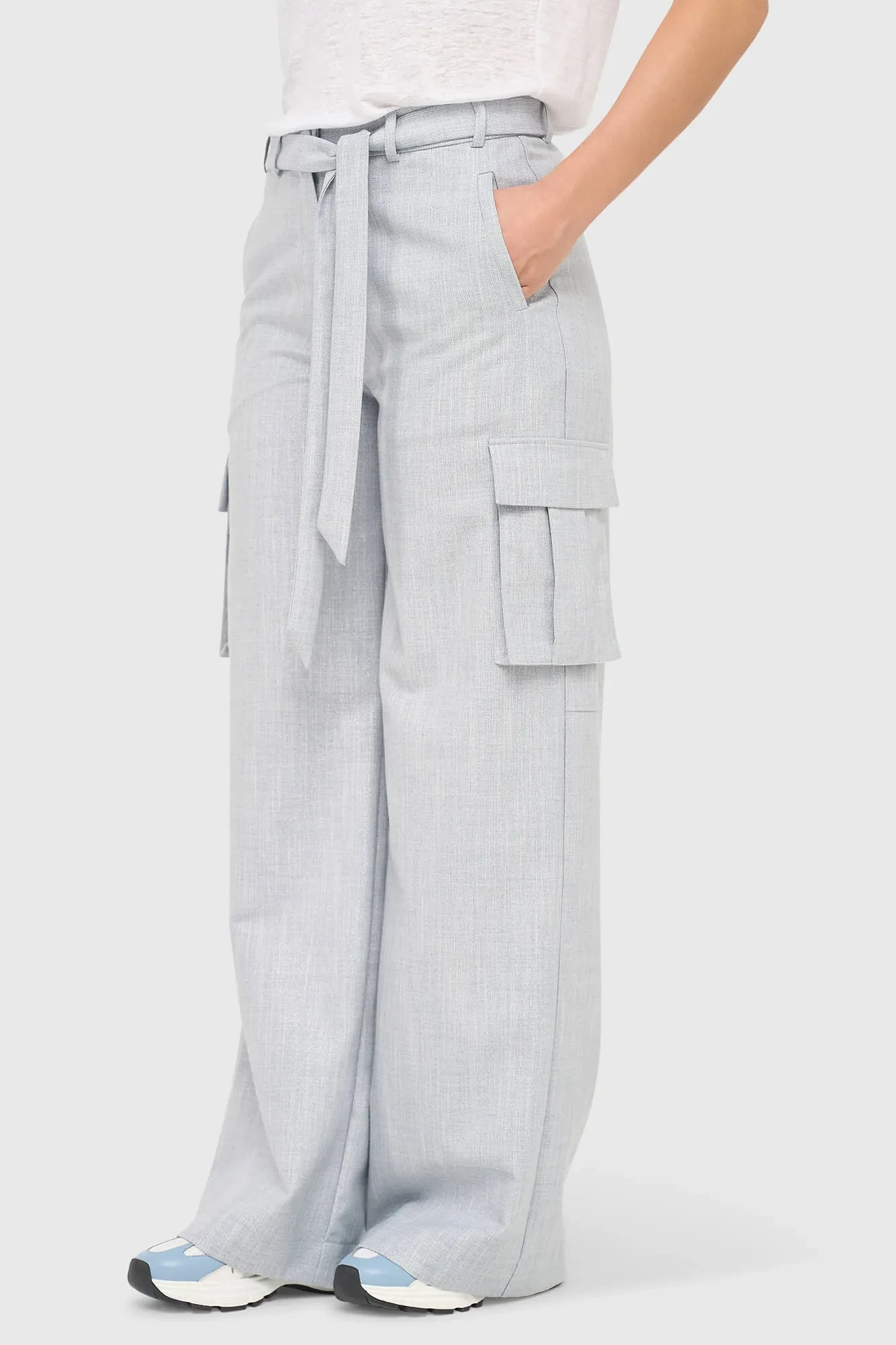 Broek Dames Wijde Pijp Cargo Pants King Blauw