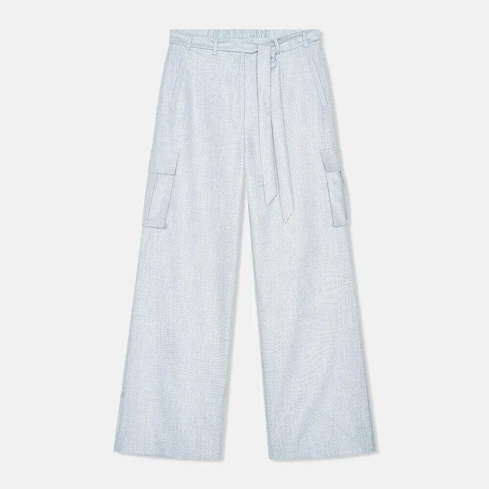 Broek Dames Wijde Pijp Cargo Pants King Blauw