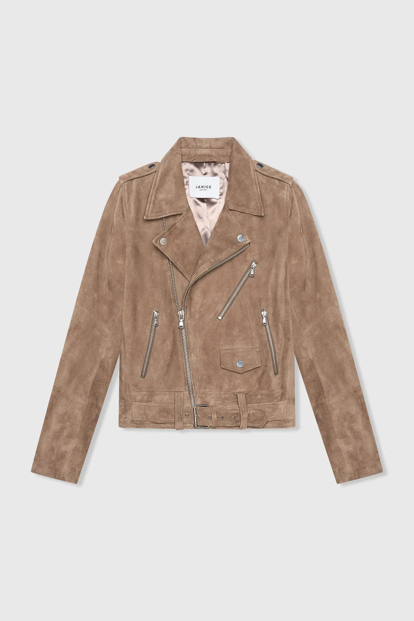 Bruin Leren Suede Biker Jack Burke