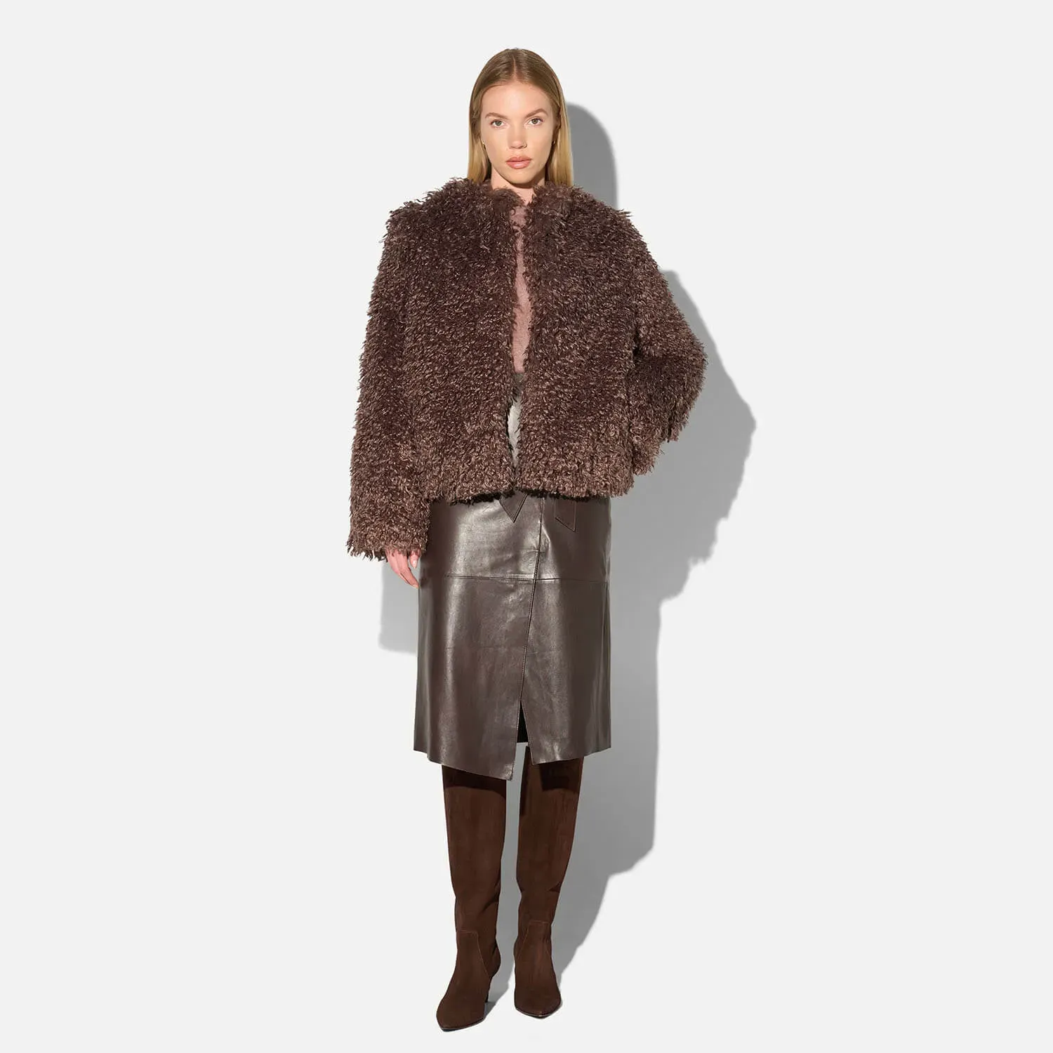 Bruin Vintage Faux Fur Dames Jas Reno