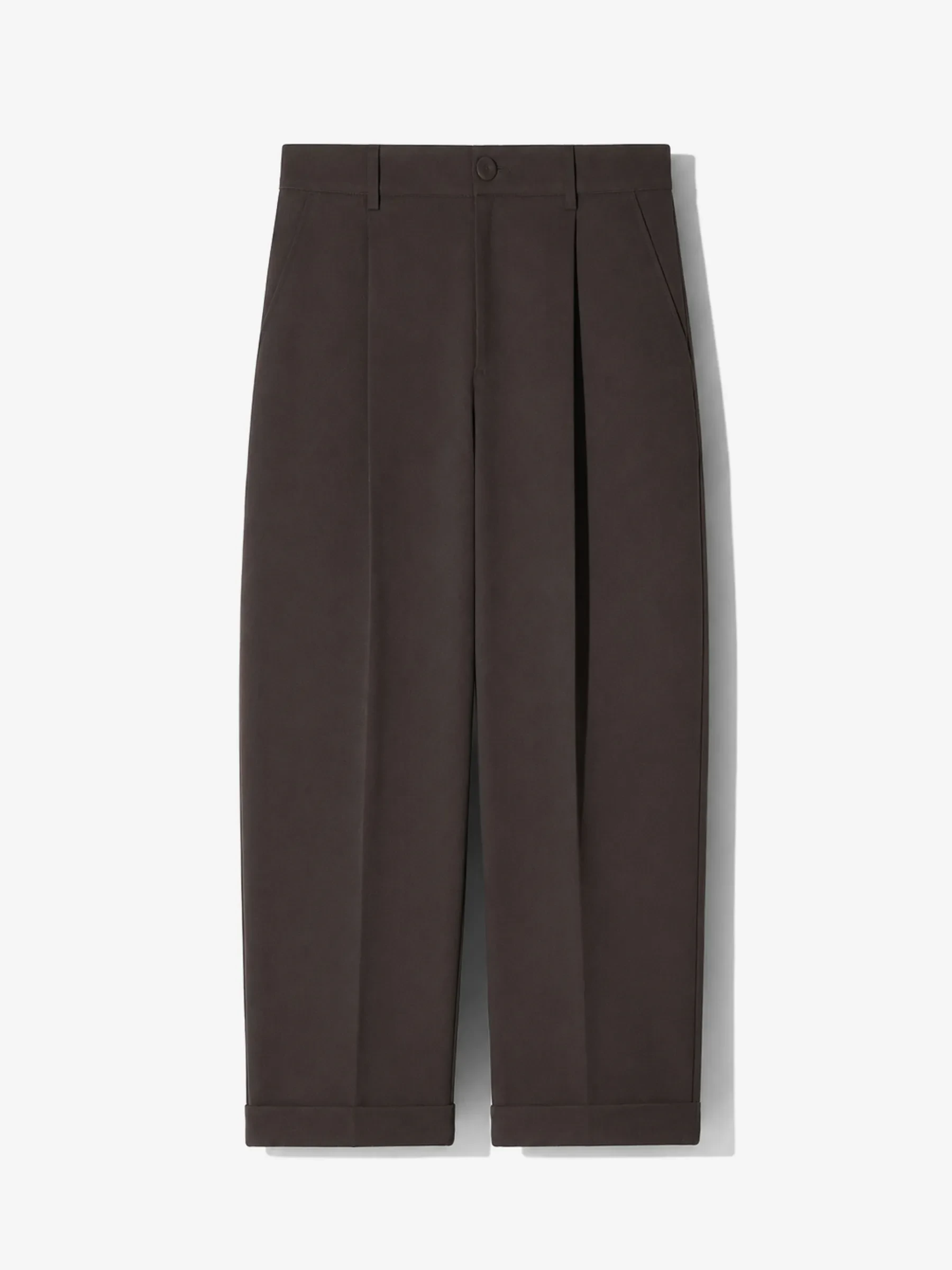 Bruine Katoenen Paperbag Broek Steekzakken Barrel Balti