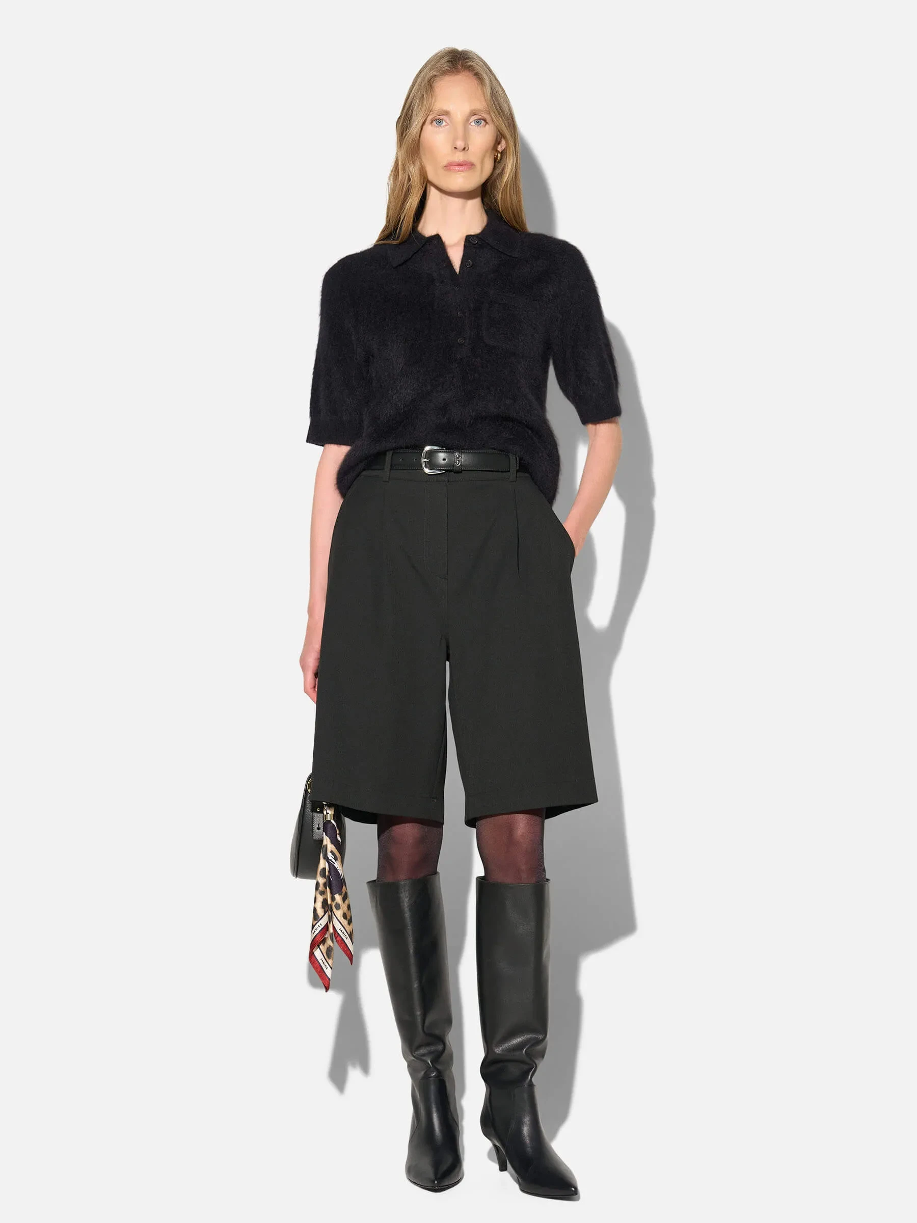 Brushed Cashmere Dames Polo Truitje Rebel Zwart