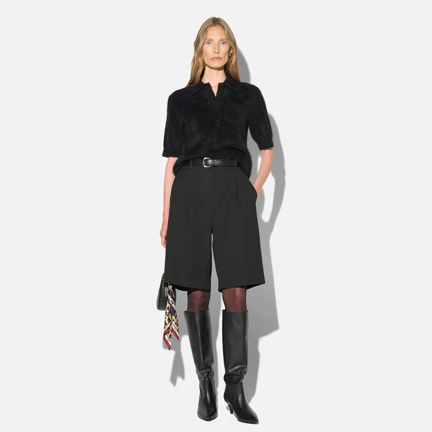 Brushed Cashmere Dames Polo Truitje Rebel Zwart