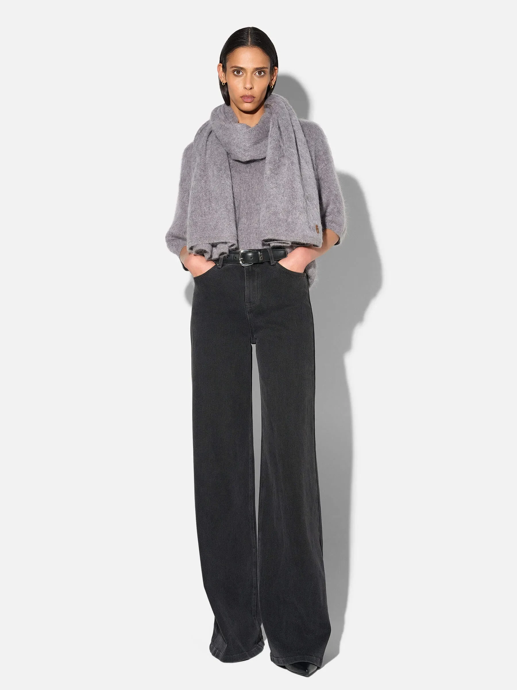 Brushed Cashmere Dames Sjaal Santos Grijs