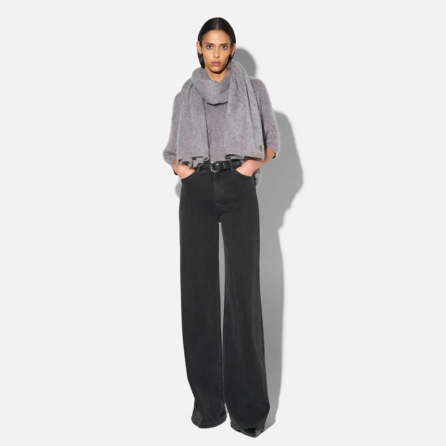 Brushed Cashmere Dames Sjaal Santos Grijs