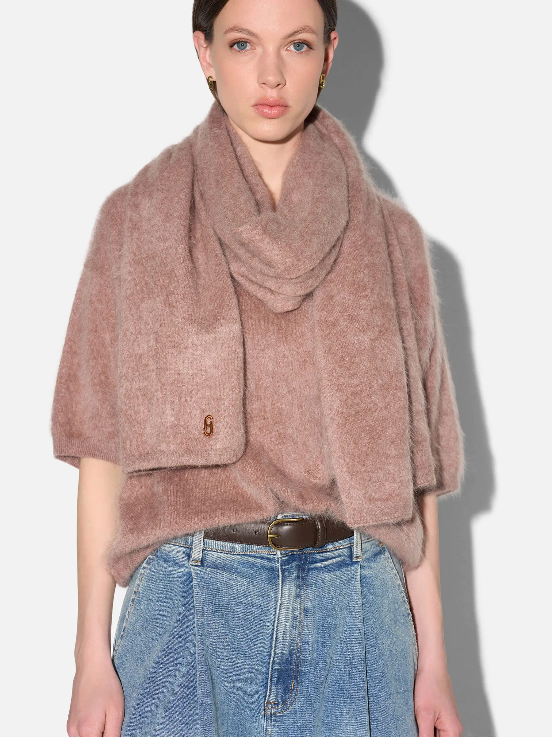 Brushed Cashmere Dames Sjaal Santos Taupe