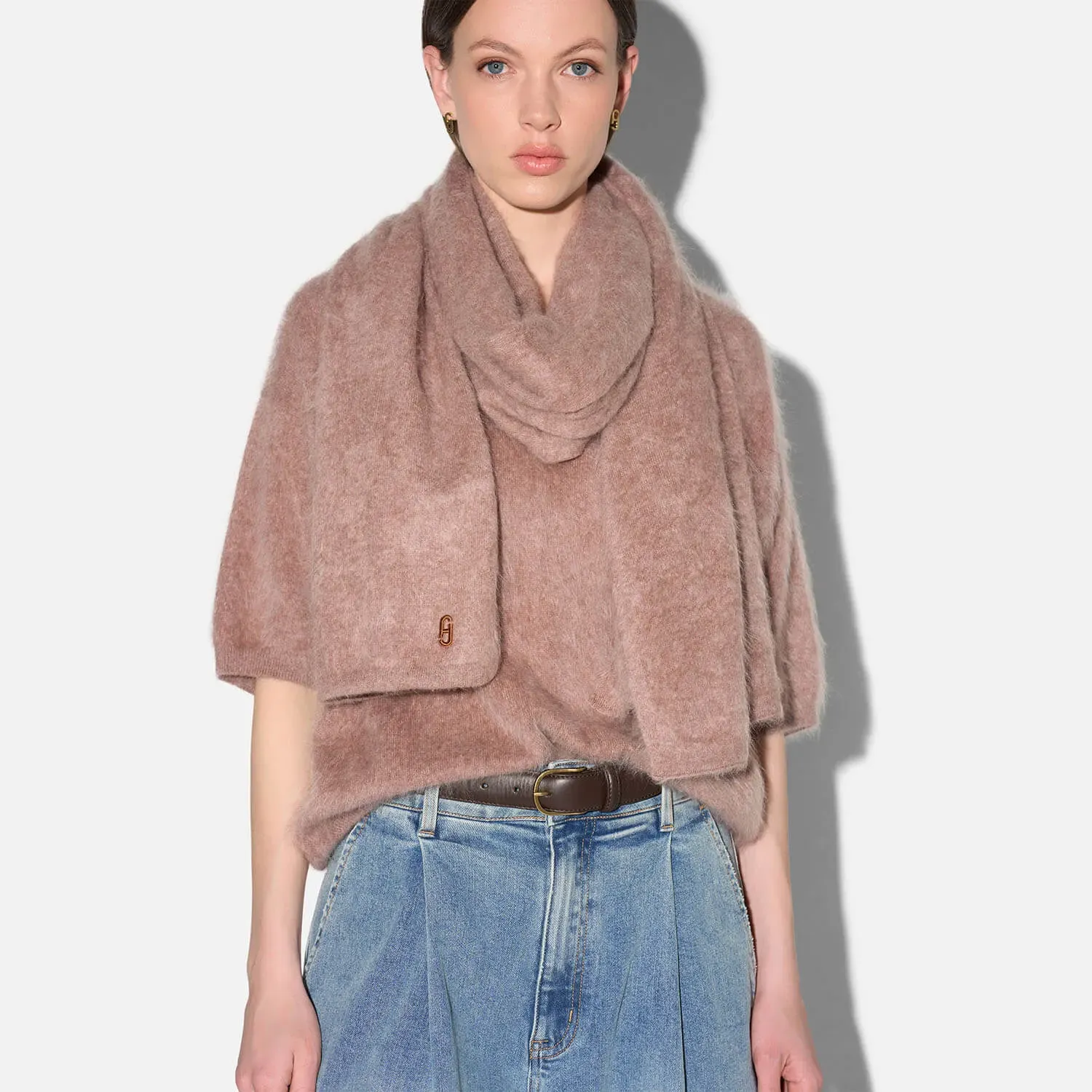 Brushed Cashmere Dames Sjaal Santos Taupe