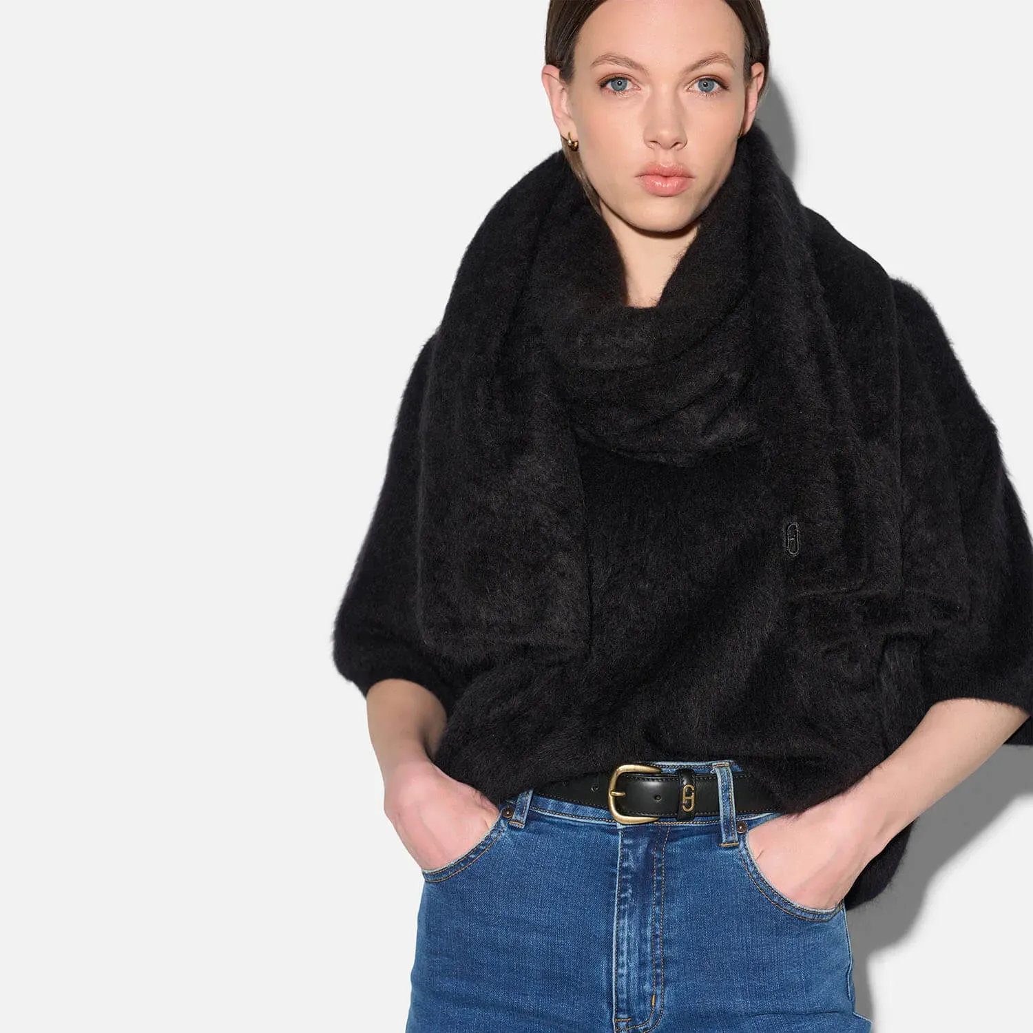 Brushed Cashmere Dames Sjaal Santos Zwart