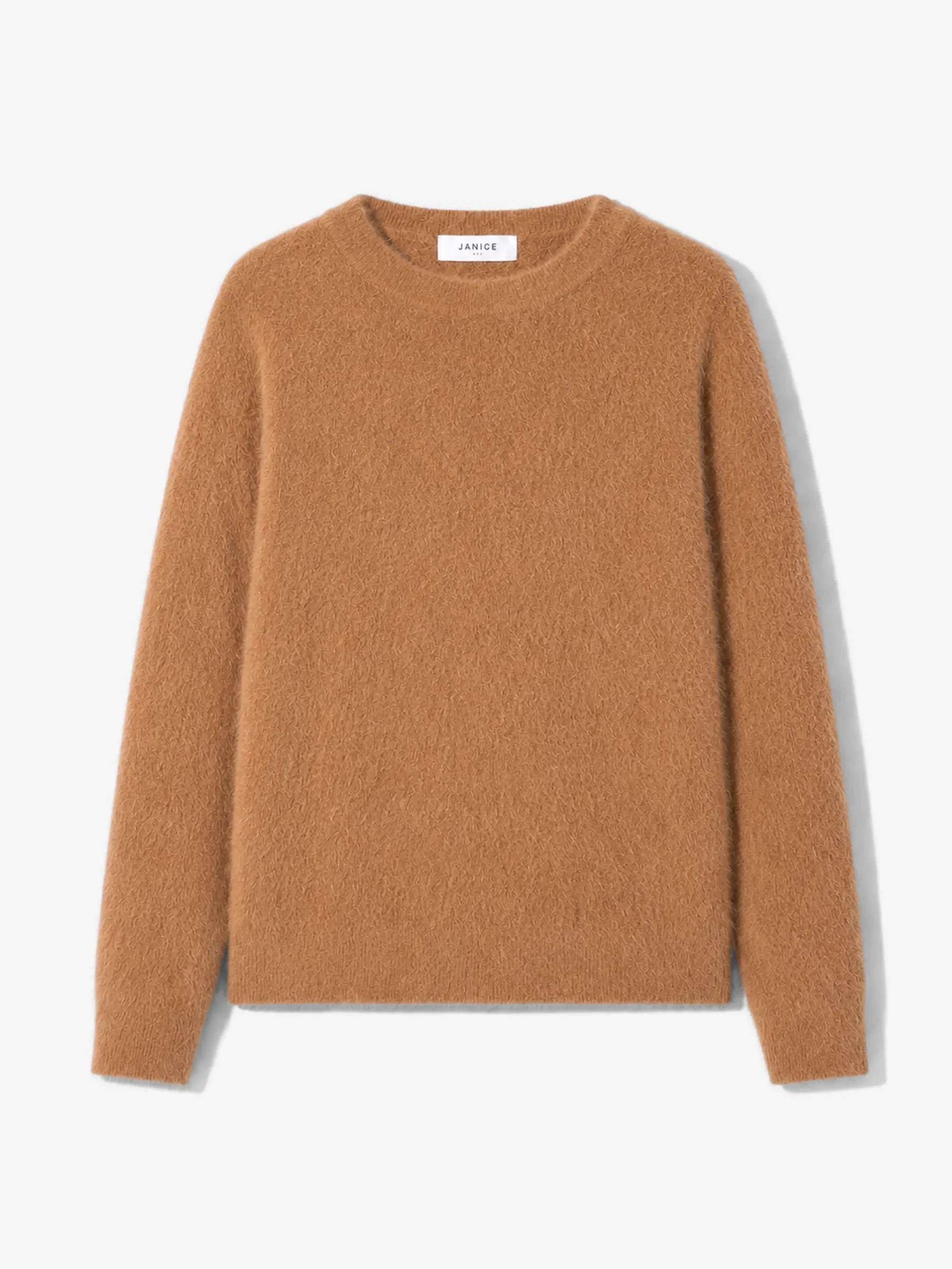 Brushed Cashmere Dames Trui Ronde Hals Lewis Camel