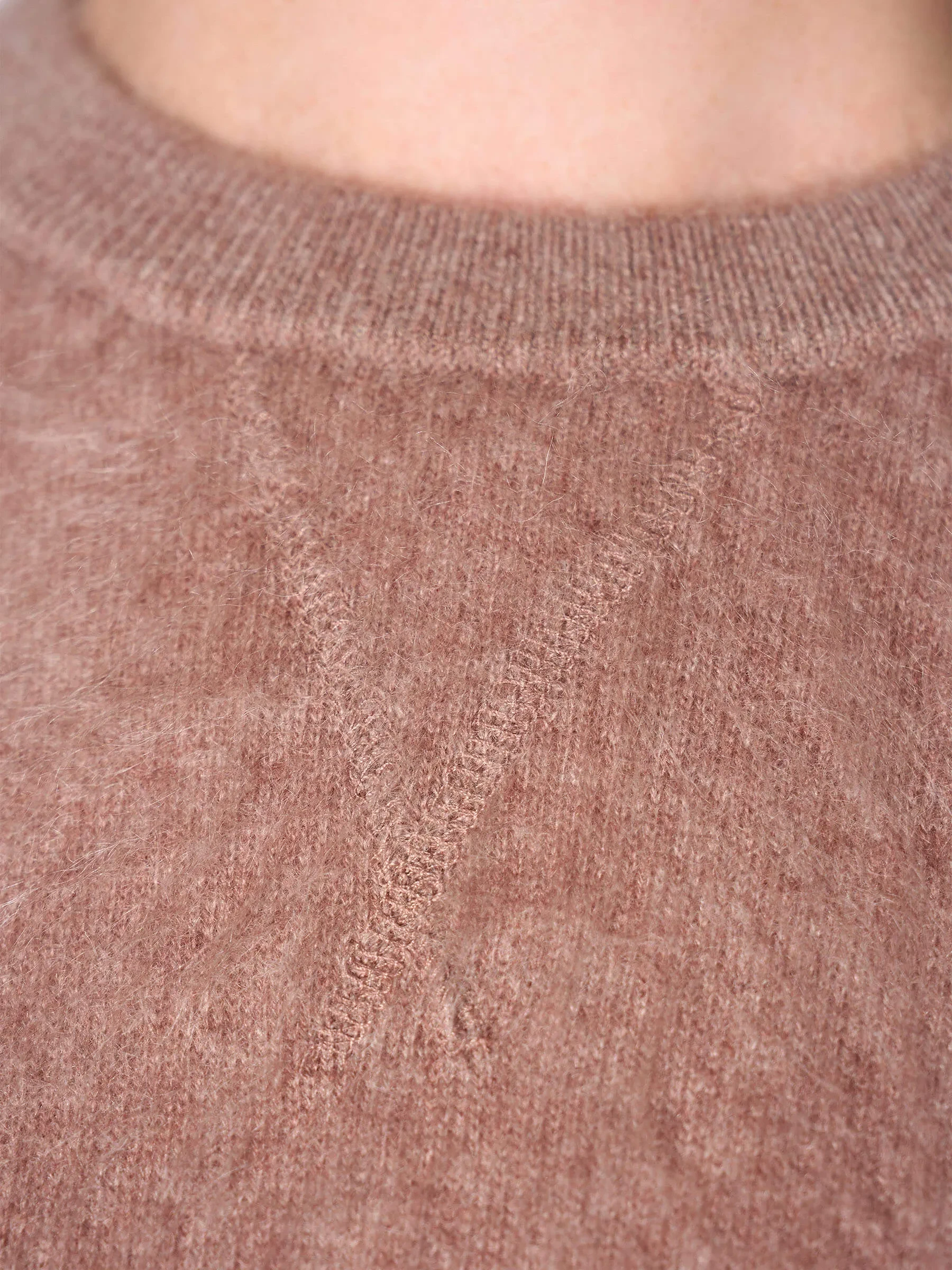 Brushed Cashmere Dames Trui Ronde Hals Lewis Taupe