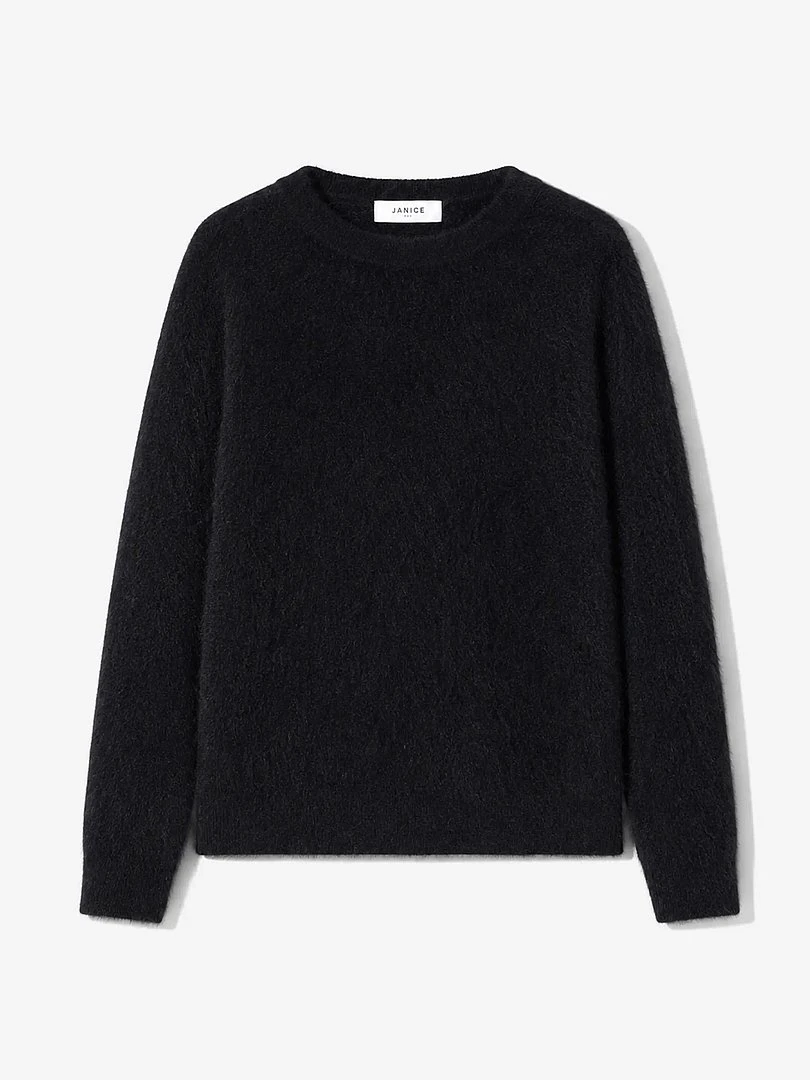 Brushed Cashmere Dames Trui Ronde Hals Lewis Zwart