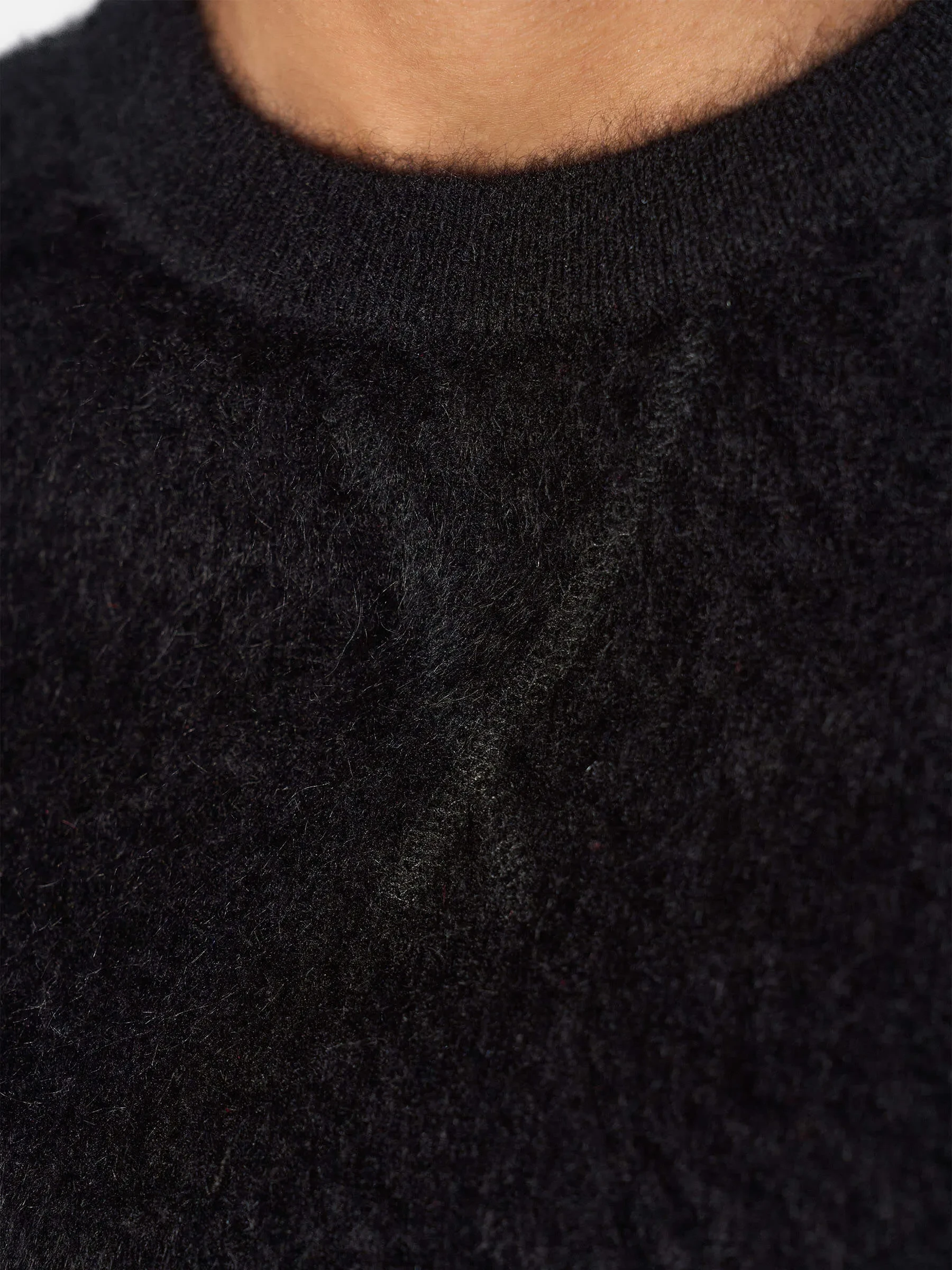 Brushed Cashmere Dames Trui Ronde Hals Lewis Zwart