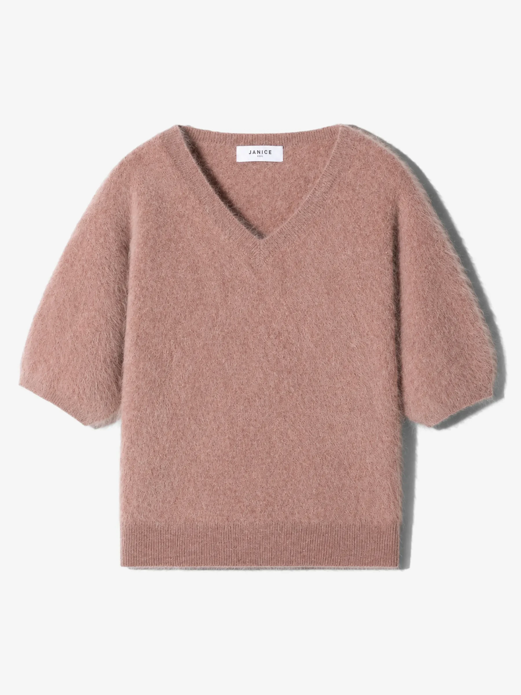 Brushed Cashmere Dames Trui V Hals Romeo Taupe