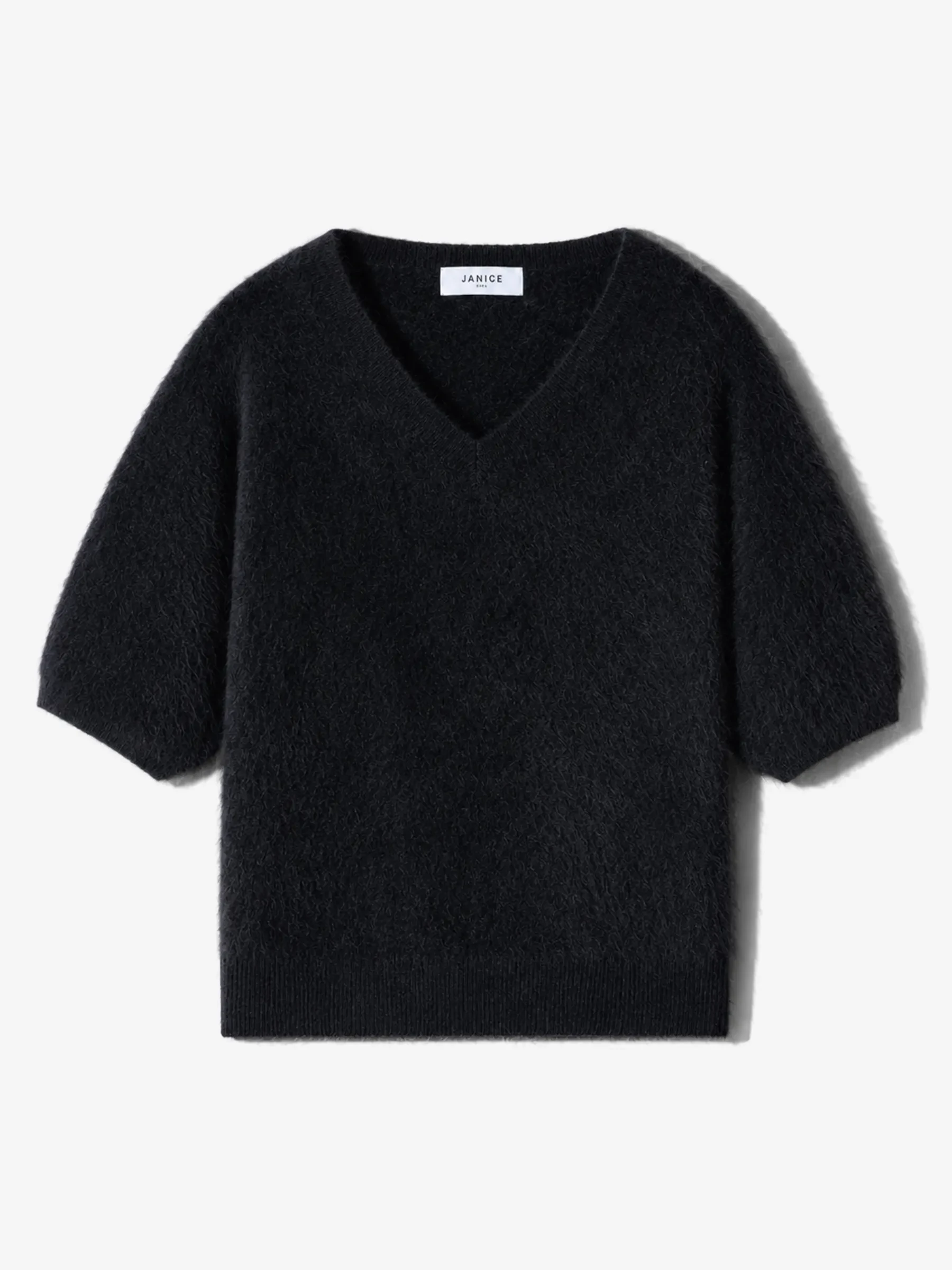 Brushed Cashmere Dames Trui V Hals Romeo Zwart