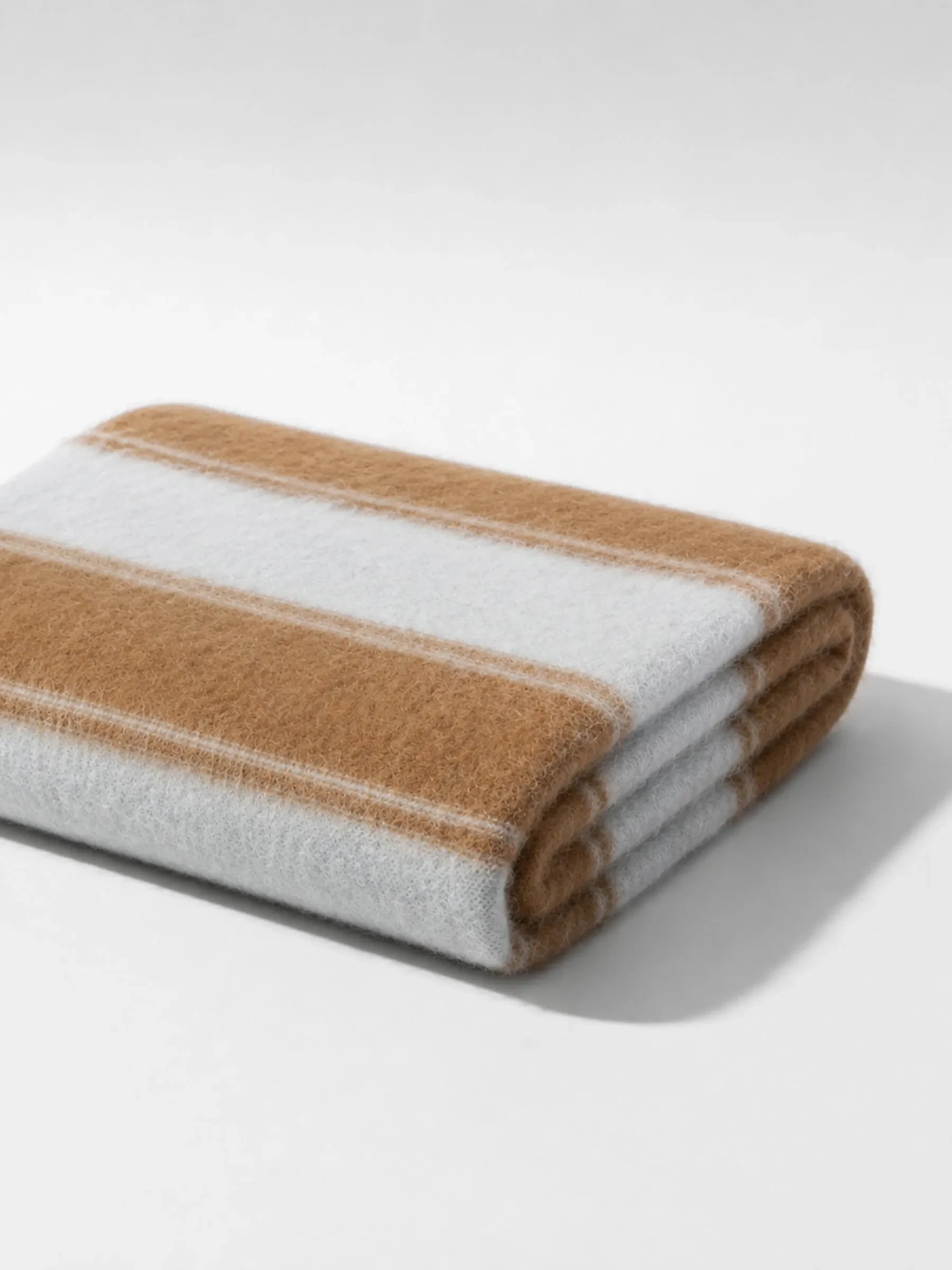 Brushed Merino Wol Dames Sjaal Santos Camel Grijs