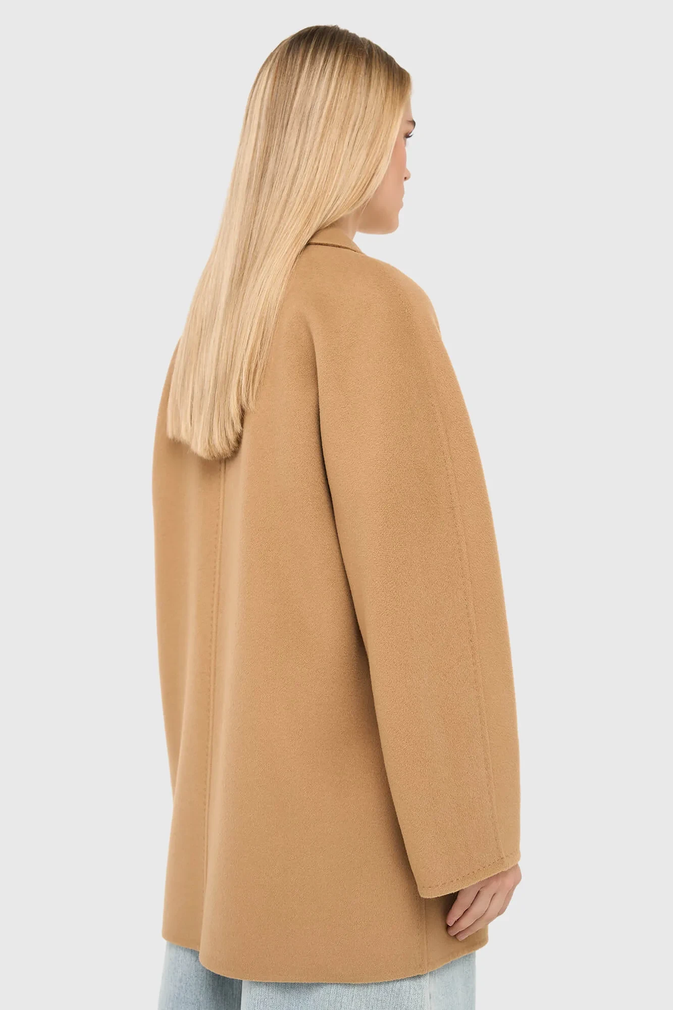Cashmere Caban Jas Dames Double Face Kennedy Camel