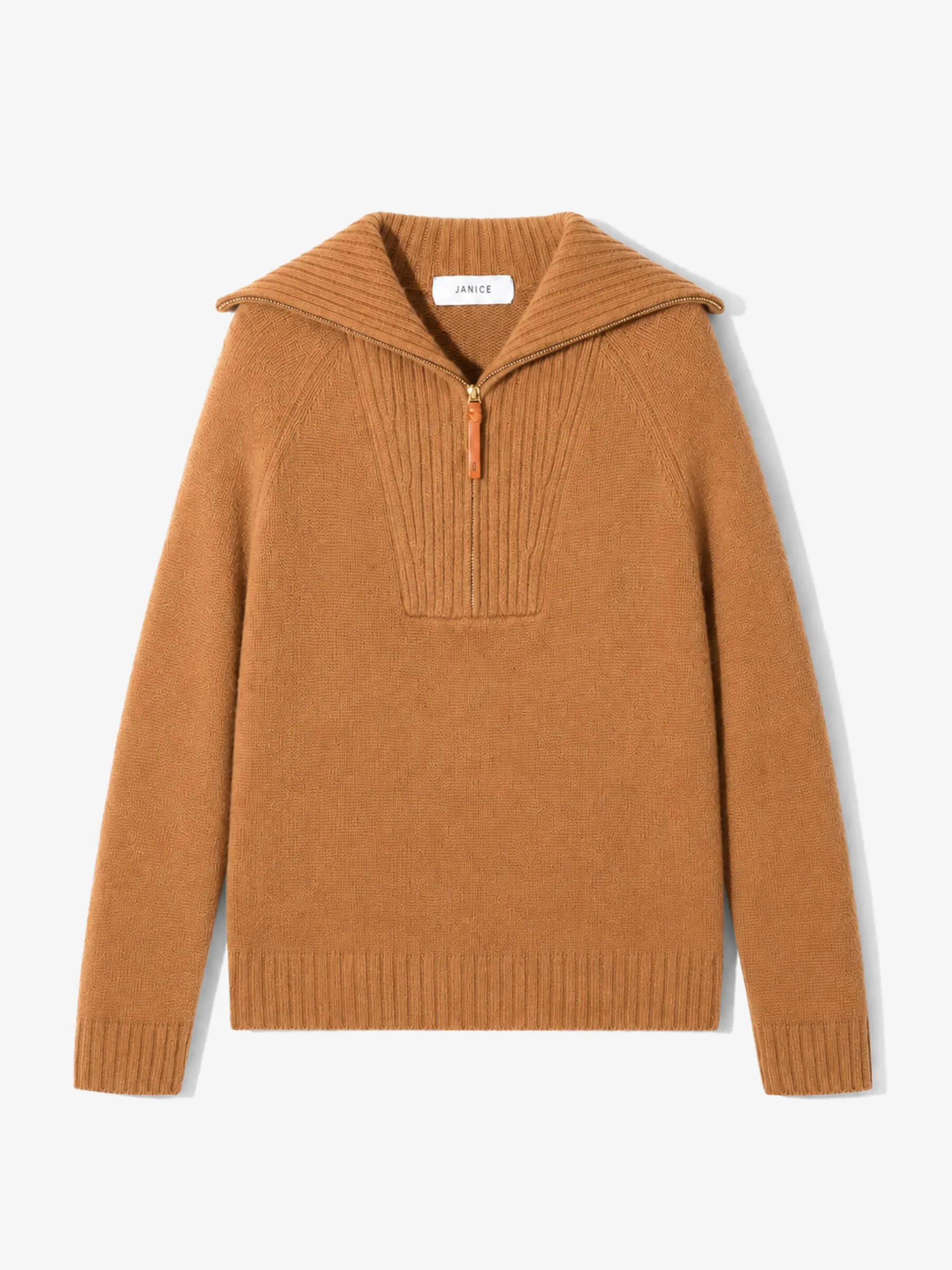 Camel Cashmere Dames Trui Rits Yonas