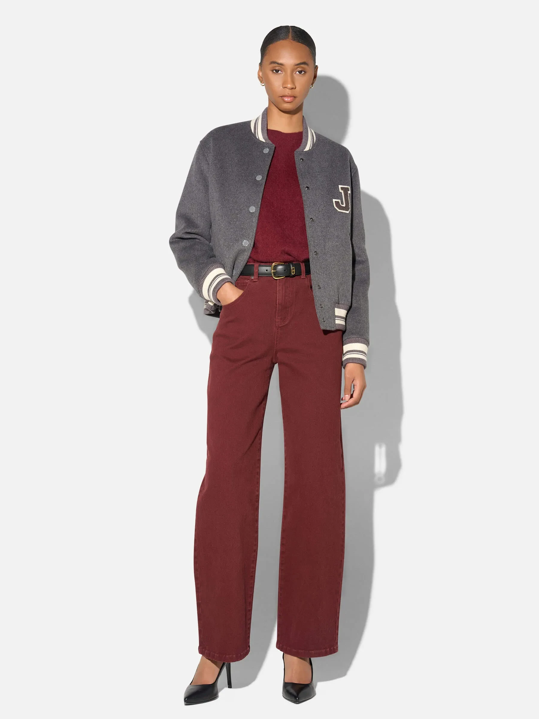 Cashmere Bomberjack Dames Double Faced Beige Collin Grijs