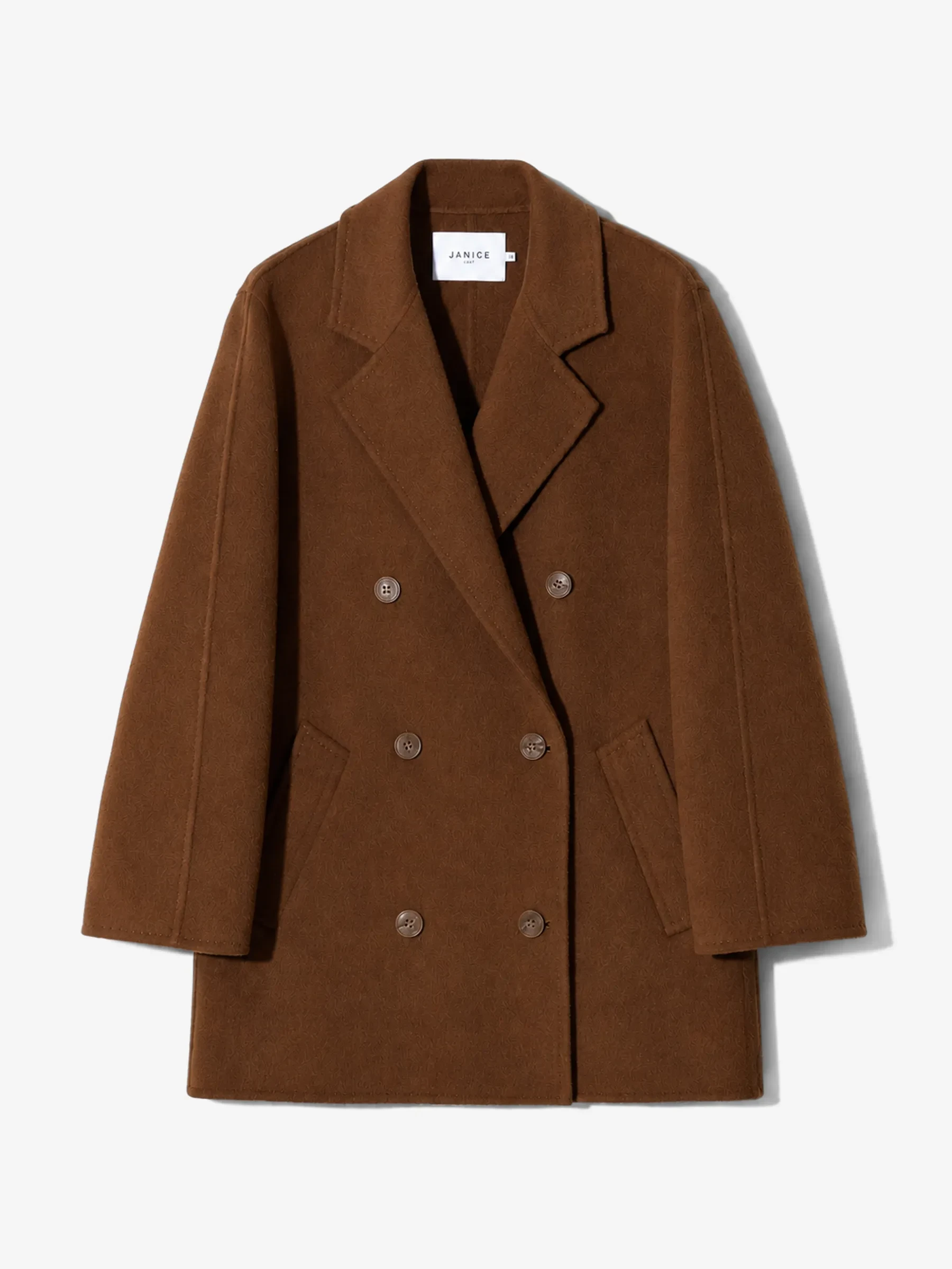 cashmere caban jas dames double face kennedy tabacco