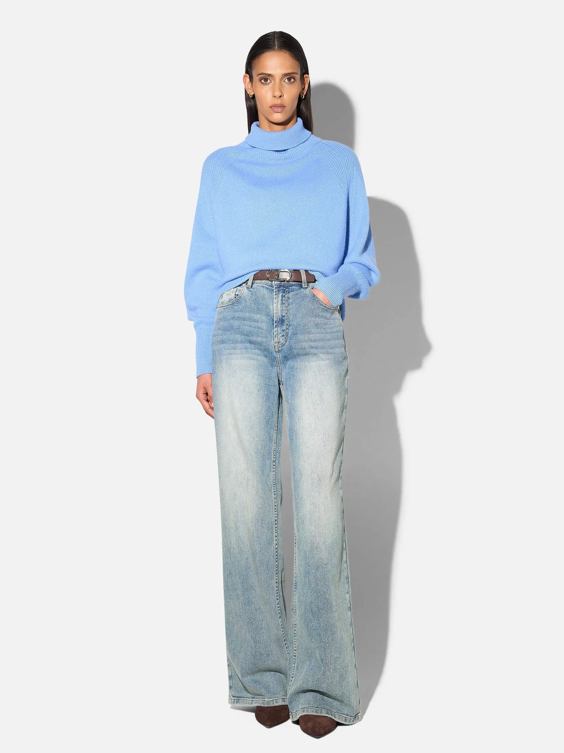 Cashmere Dames Coltrui Dawsey Licht Blauw