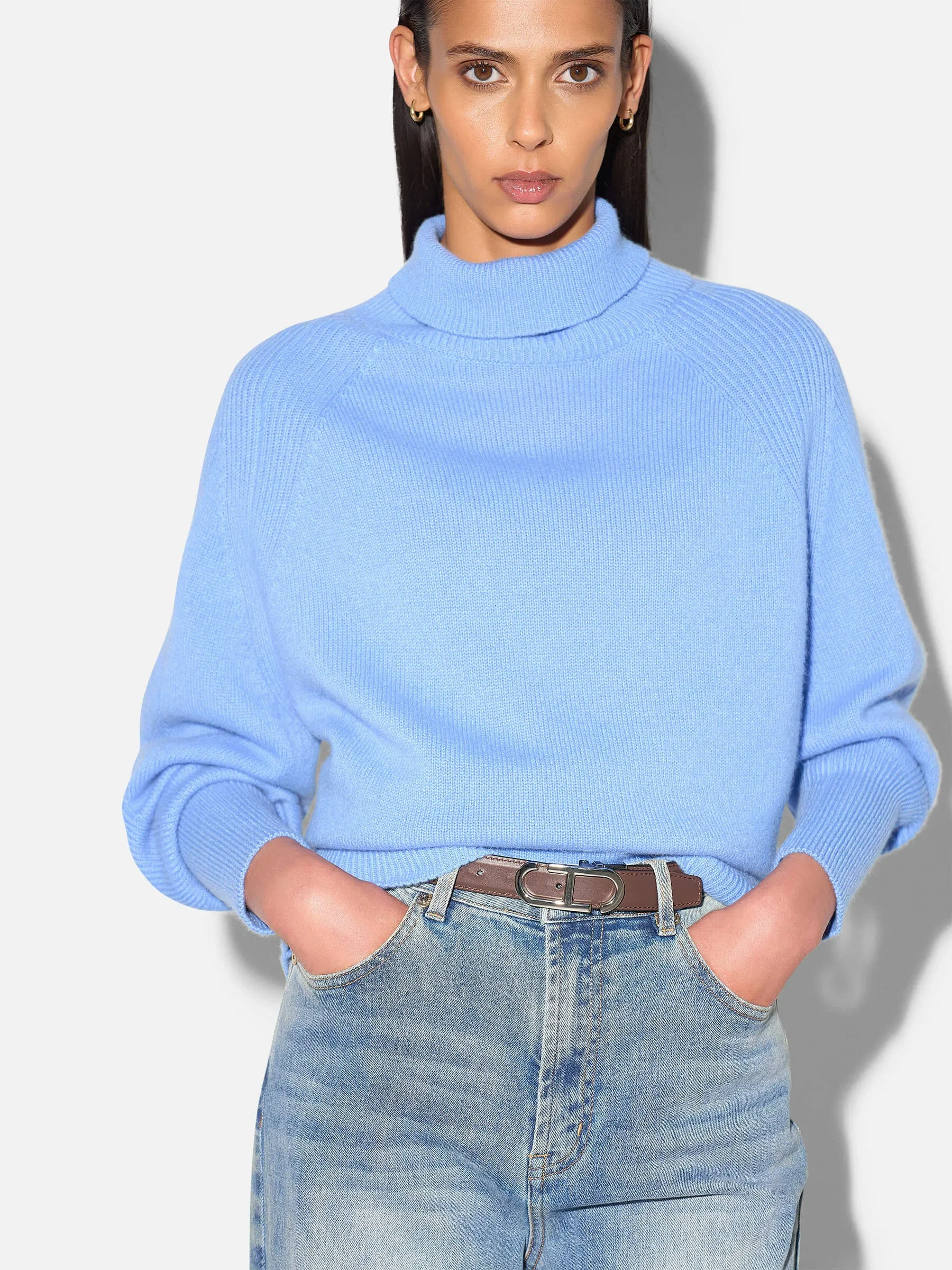 Cashmere Dames Coltrui Dawsey Licht Blauw