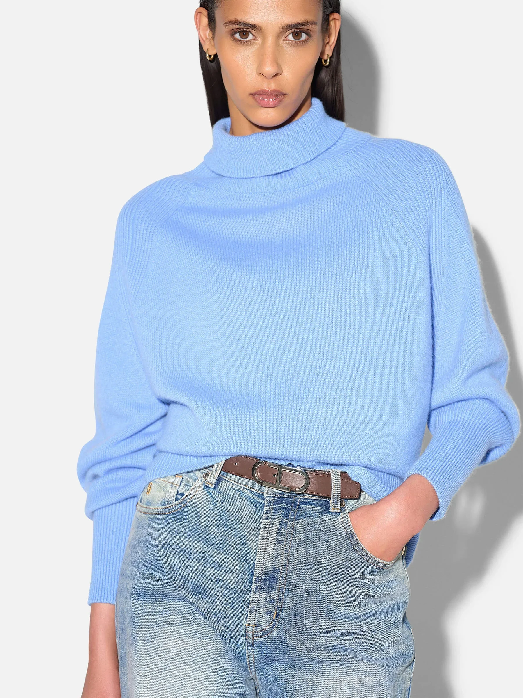 Cashmere Dames Coltrui Dawsey Licht Blauw