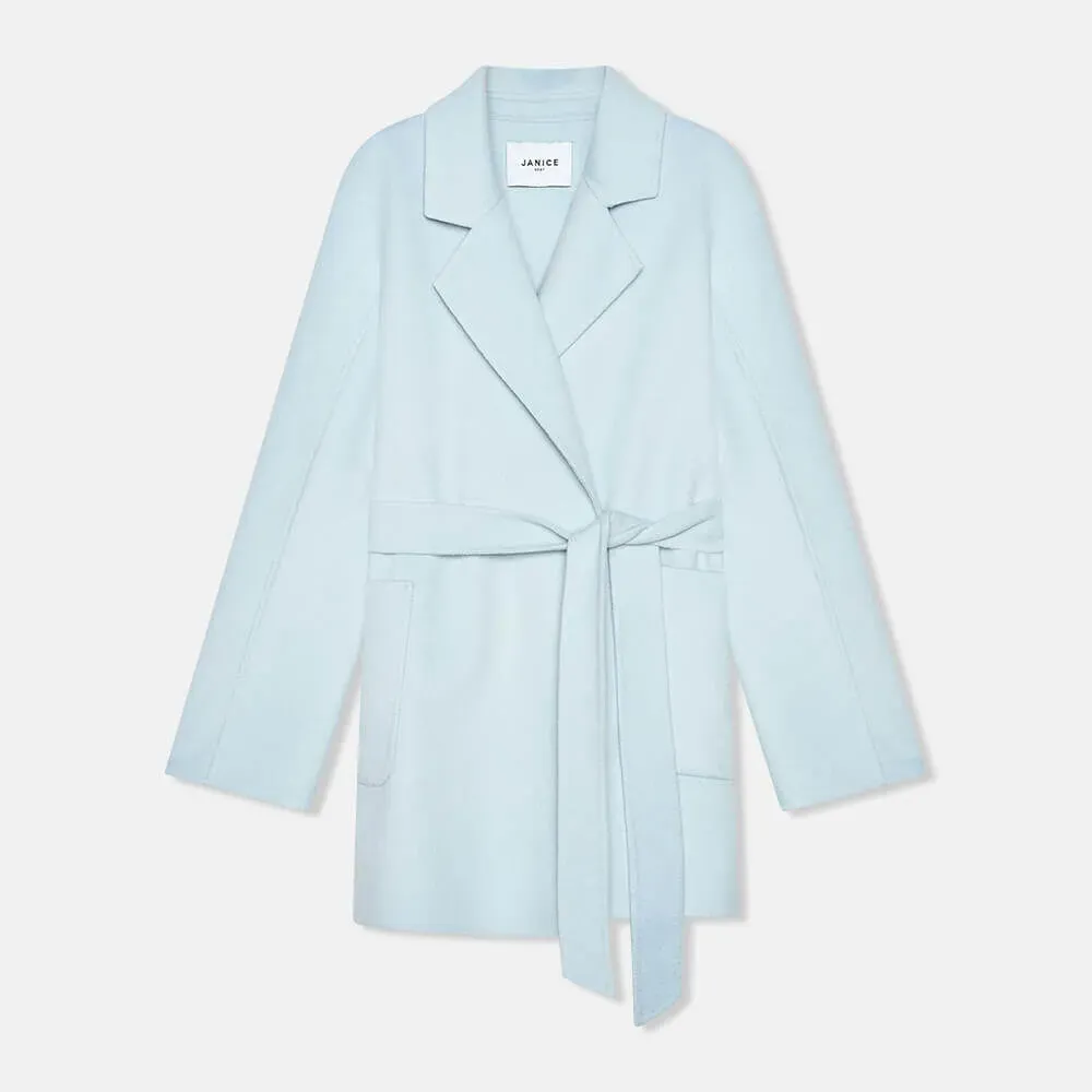 Cashmere Dames Jas Double Face Calvin Blauw
