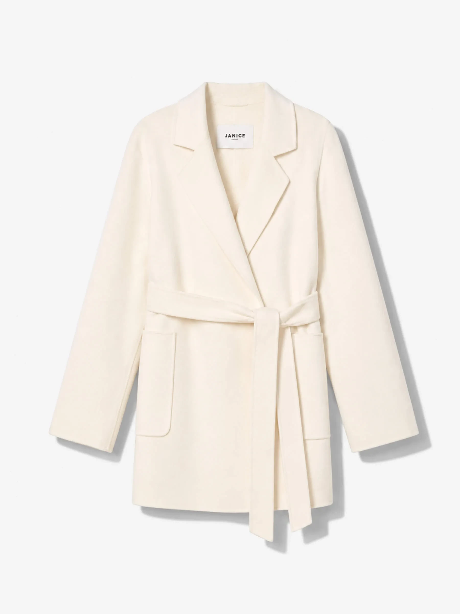 Cashmere Dames Jas Double Face Calvin Off White