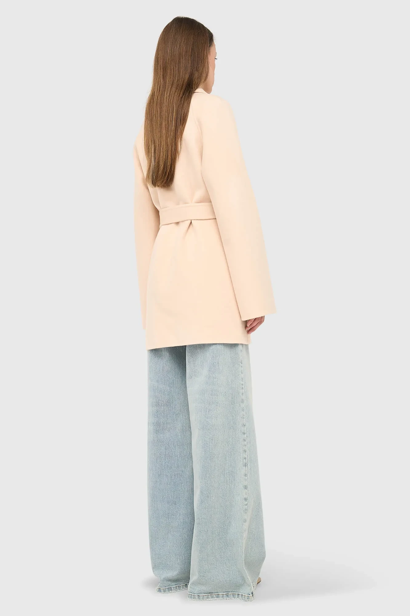 Cashmere Dames Jas Double Face Calvin Peach
