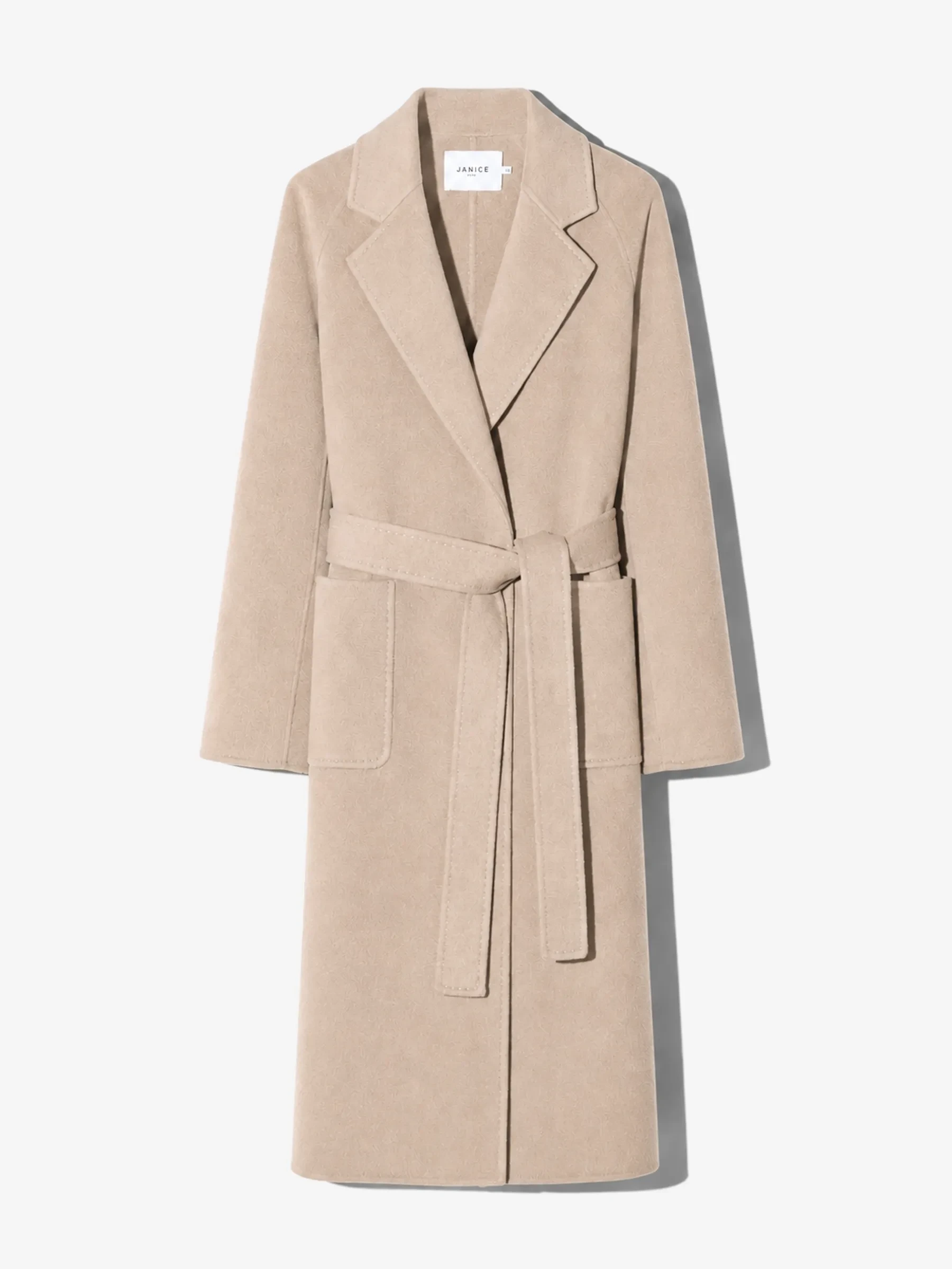 Cashmere Dames Jas Lang Double Face Jules Beige